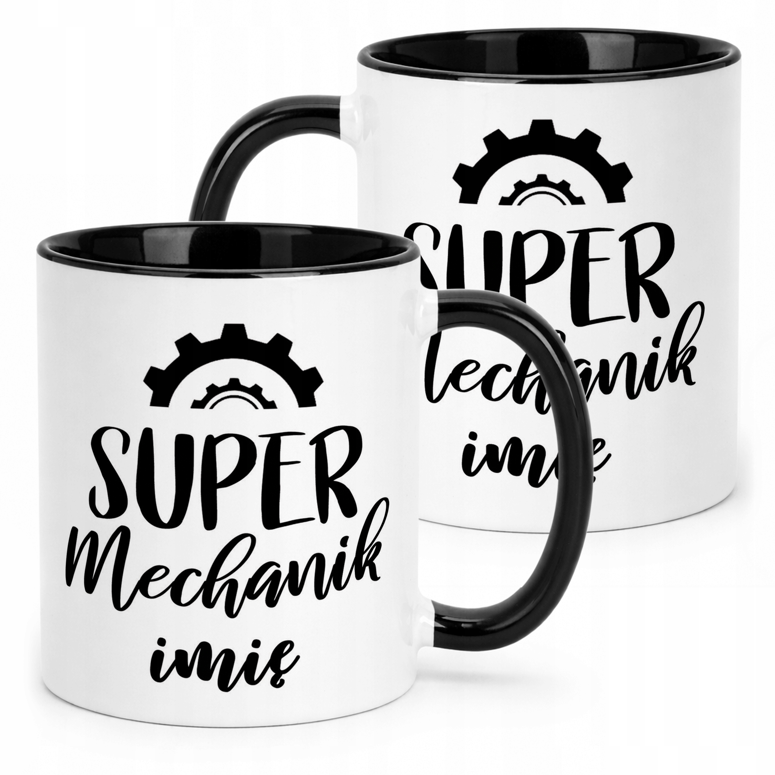 Kubek Czarny Personalizowany Super Mechanik Prezent Upominek