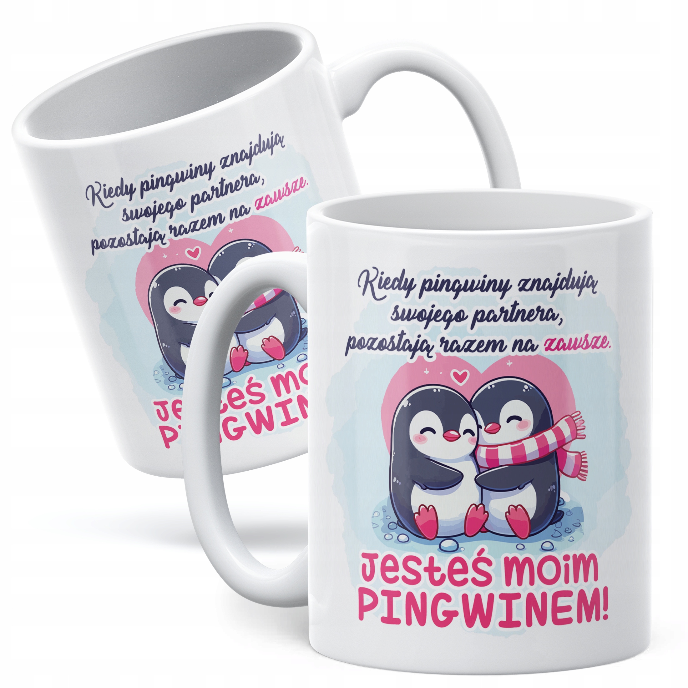Kubek walentynkowy na Walentynki Jesteś Moim Pingwinem Prezent Upominek