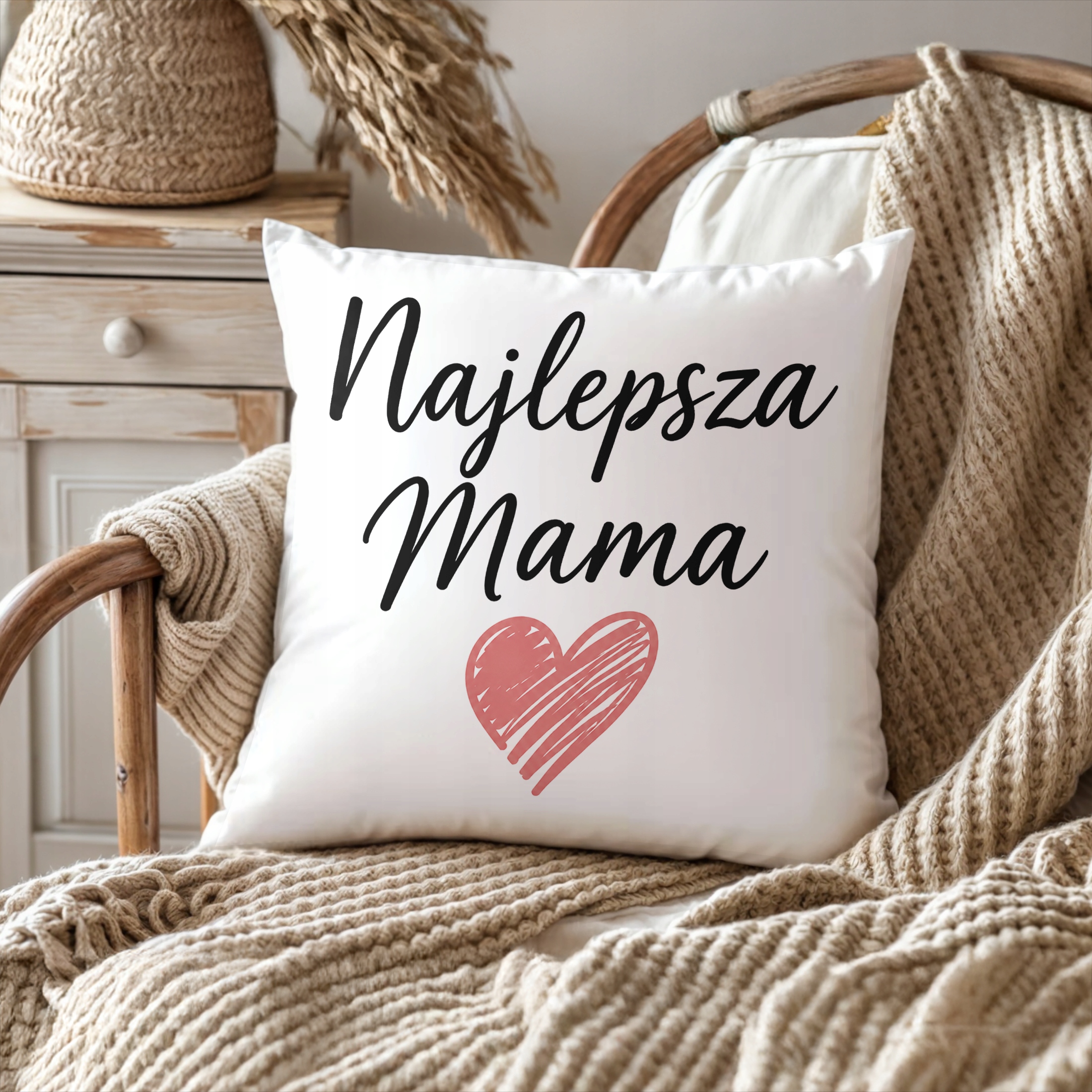 Prezent na Dzień Matki poduszka 38x38cm dla mamy pomysł na prezent mamy