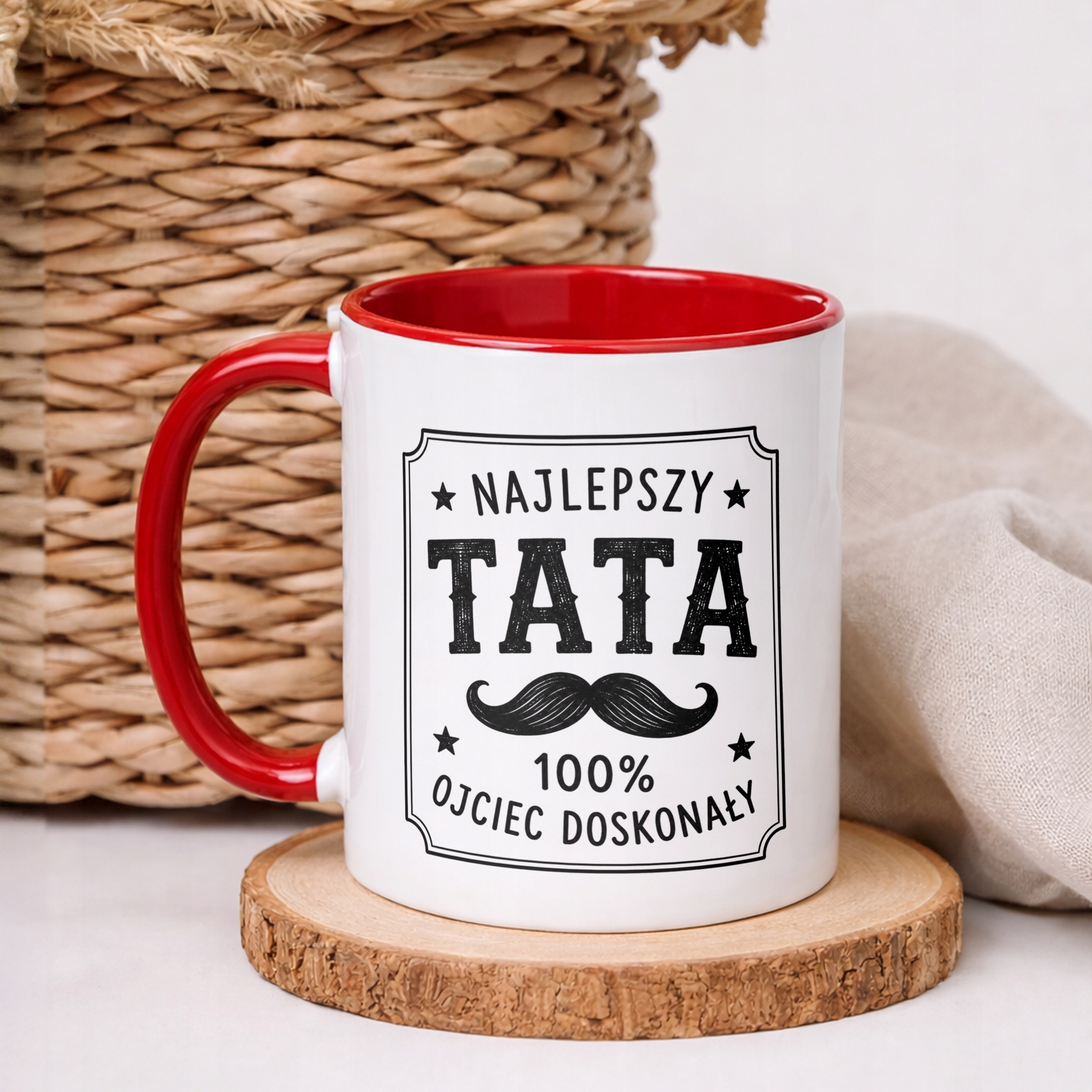 Kubek Czerwony prezent dla taty na Dzień Ojca upominek