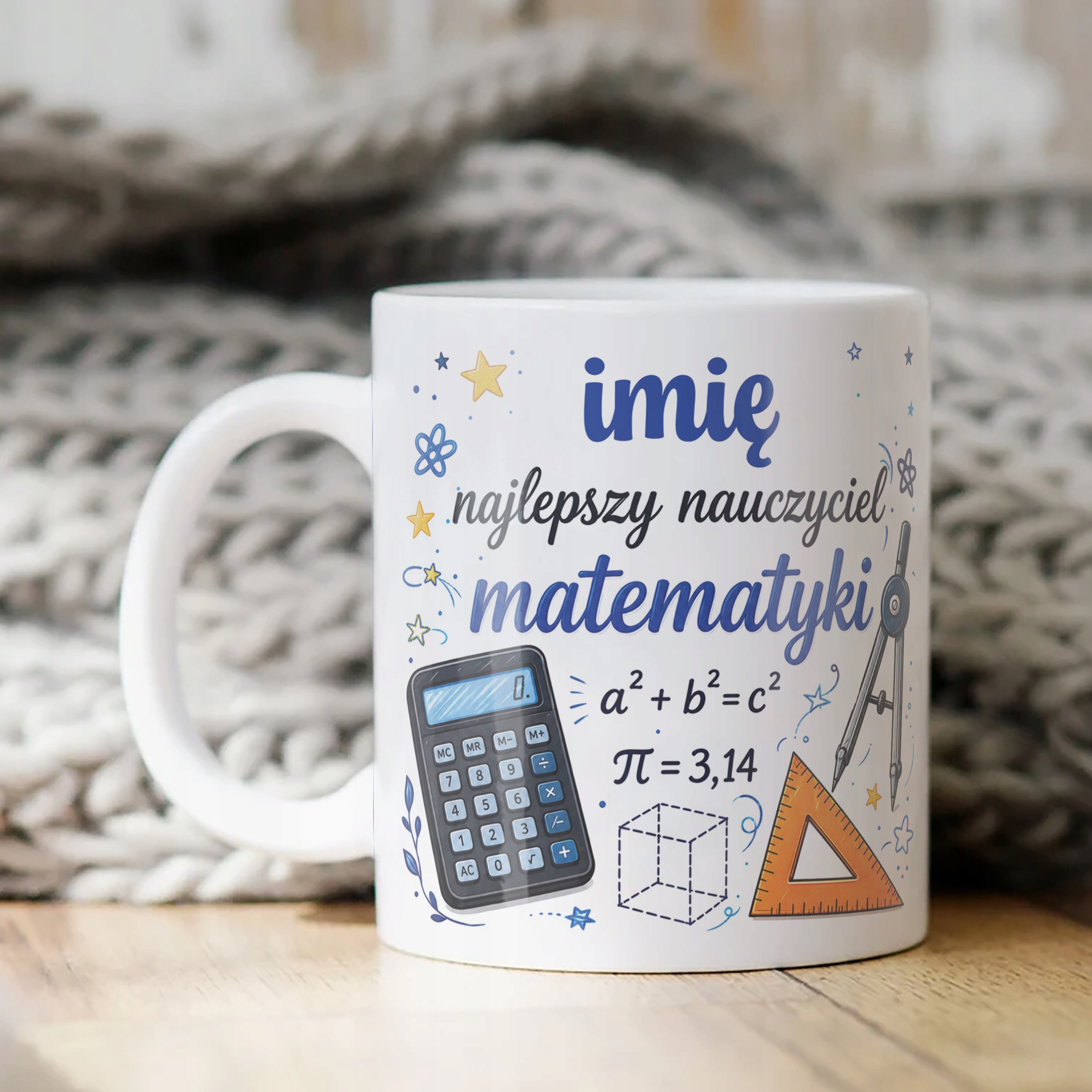 Kubek z Imieniem Dzień Nauczyciela Zakończenie Roku Matematyka Prezent