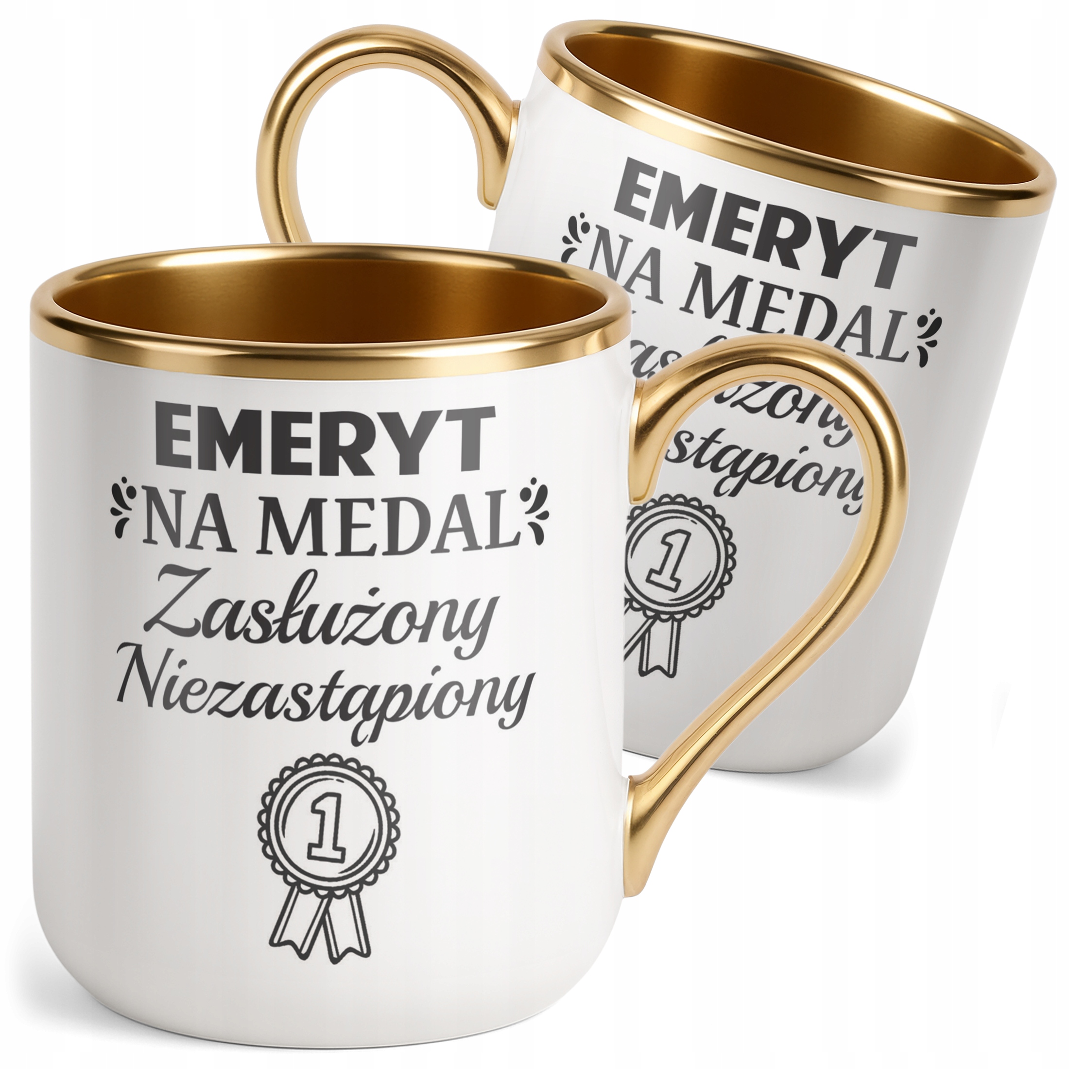 Kubek Premium Złoty Z okazji Emerytury Dla Emeryta Prezent