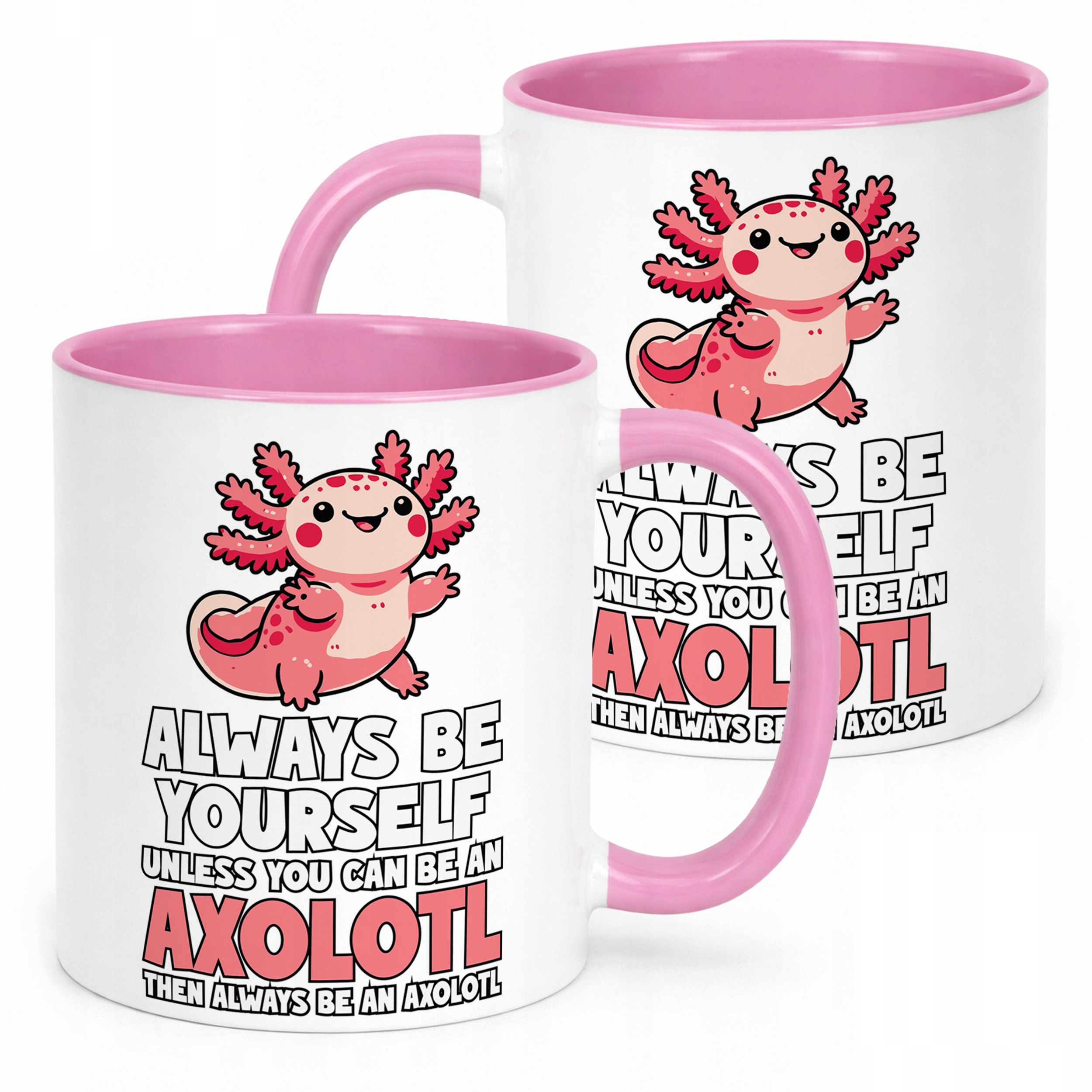 Prezent dla fana różowy kubek Aksolotl Axolotl Mine craft Różowy Zwierzak