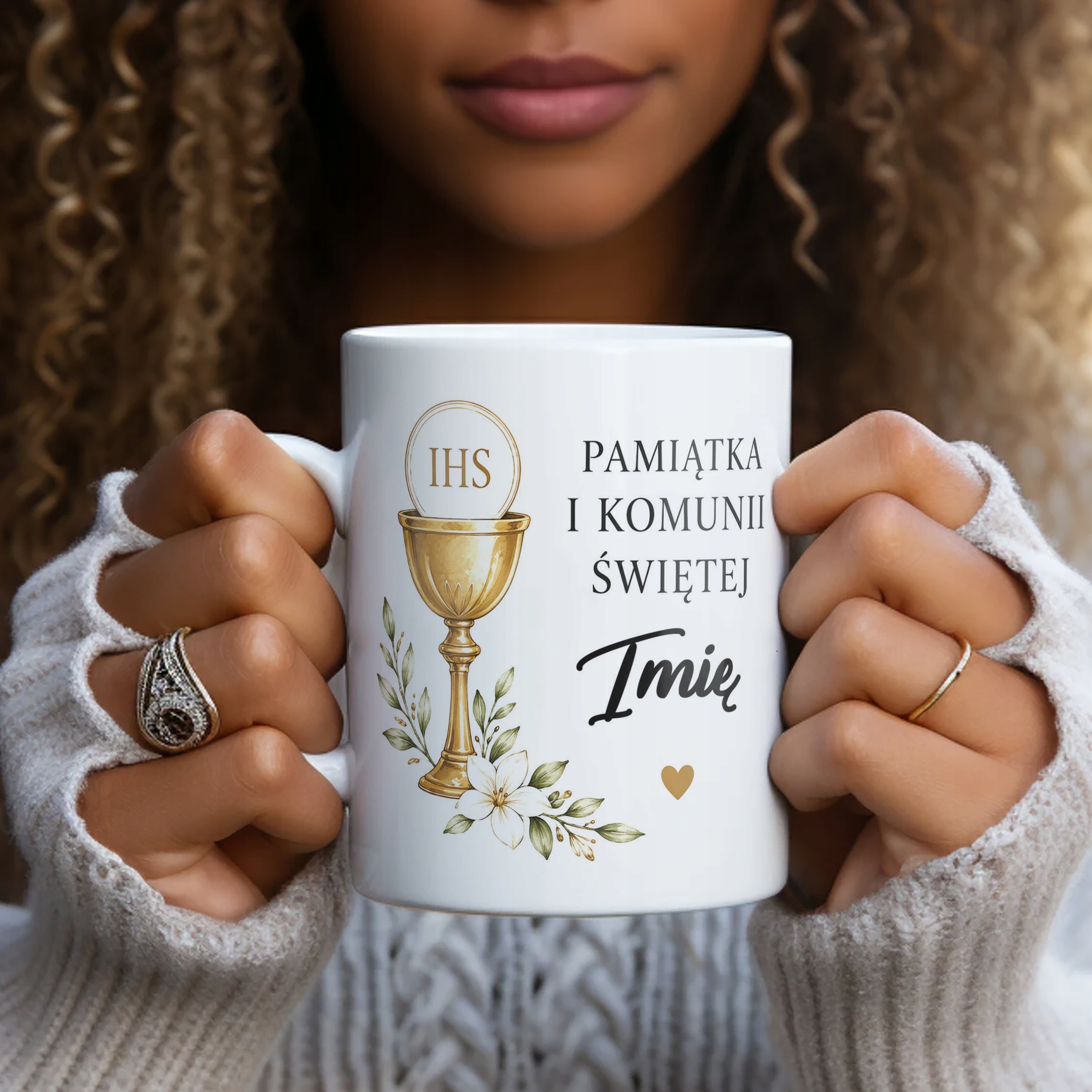 Kubek dla gości Komunia Święta z imieniem dziecka personalizowany