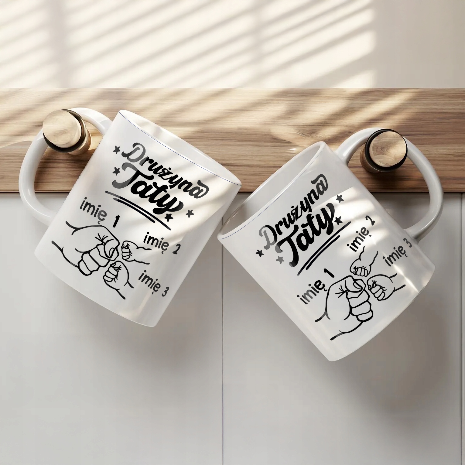 Kubek ceramiczny Personalizowany Dzień Ojca Najlepsza Drużyna 2 Dzieci