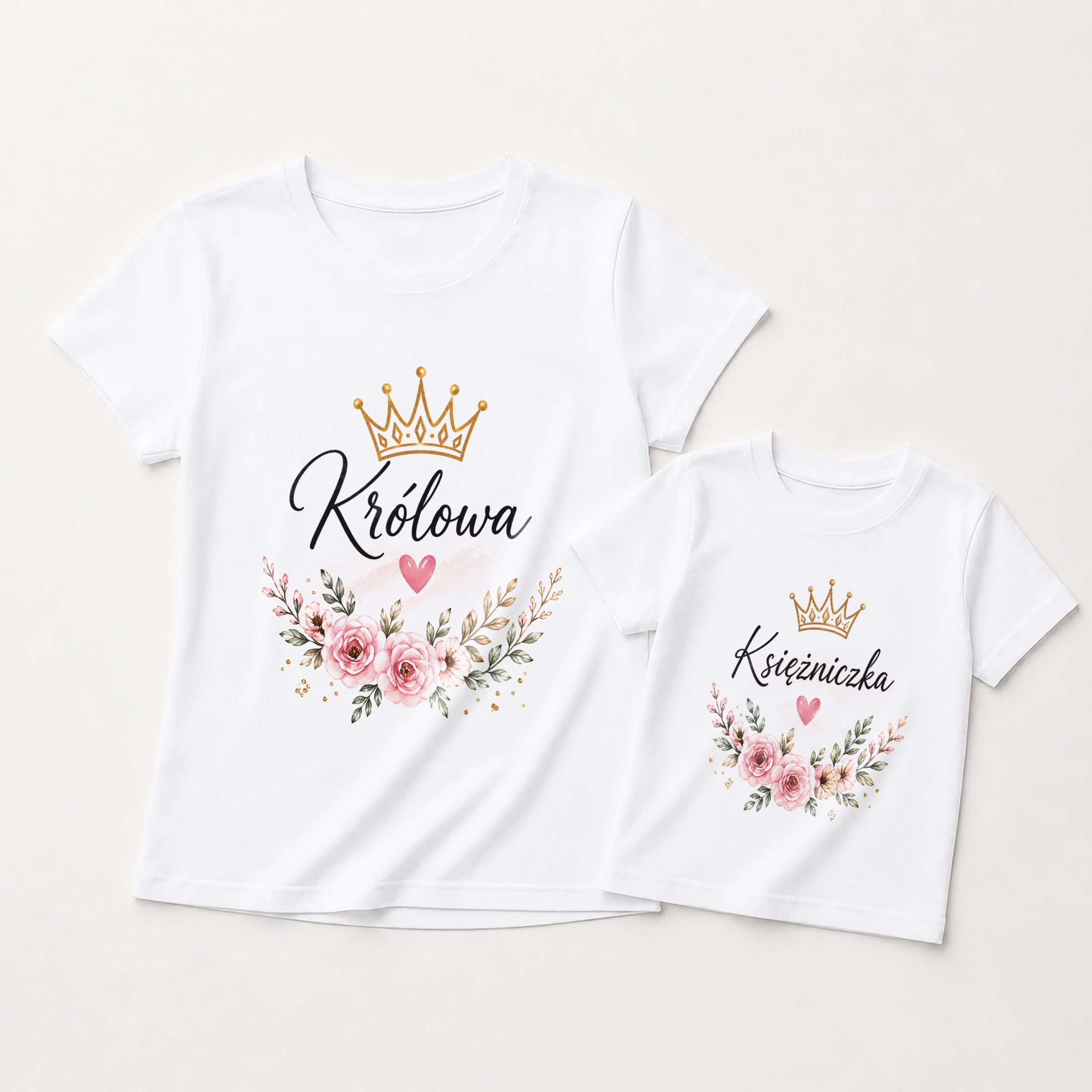 Zestaw t-shirtów dla mamy i córki prezent na Dzień Matki komplet rodzinny