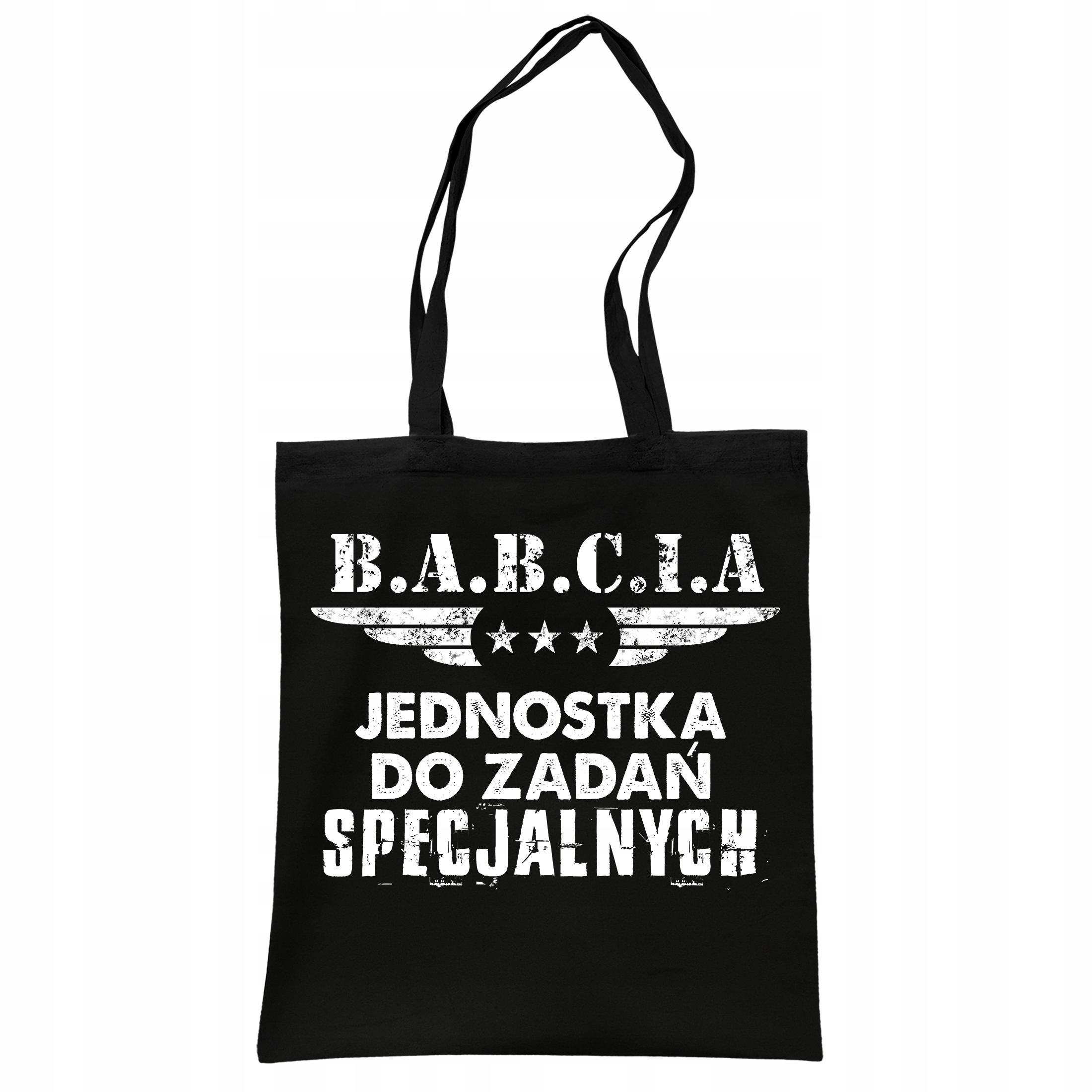 Torba bawełniana czarna na zakupy Dzień Babci Prezent