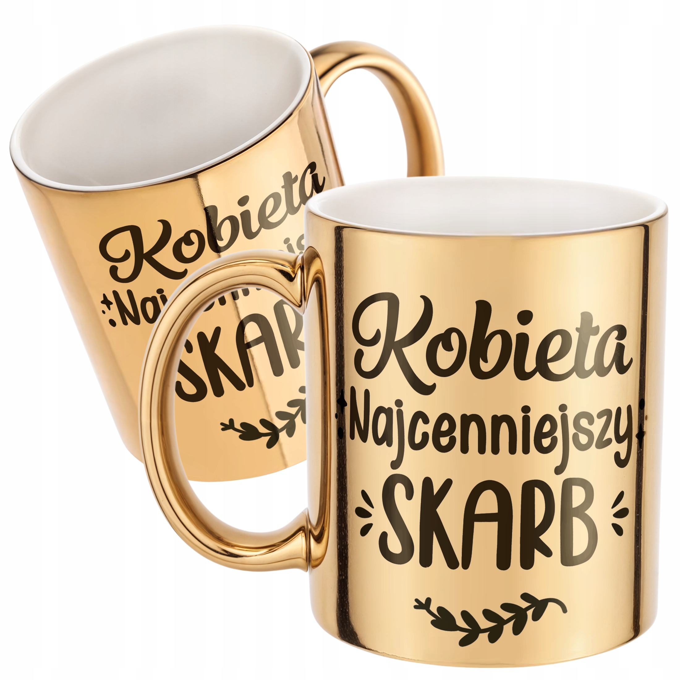 Złoty kubek na prezent Dzień Kobiet Najcenniejszy Skarb Prezent