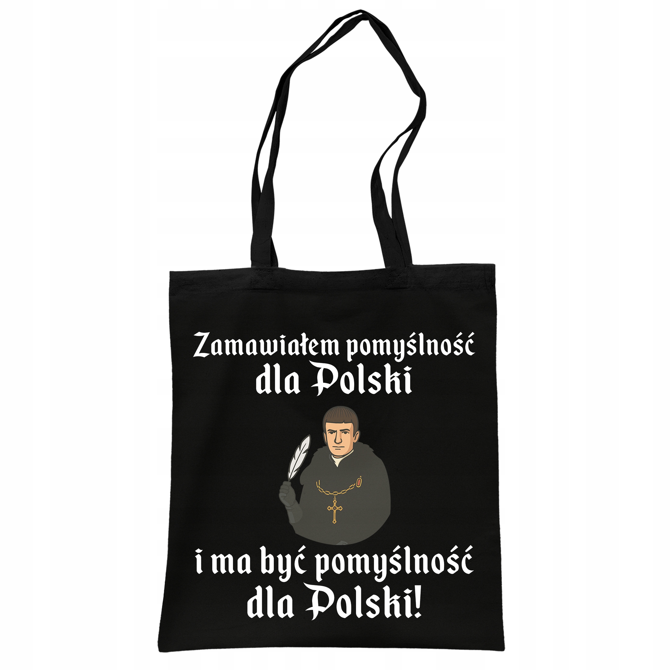 Torba bawełniana czarna na zakupy 1670 Zamawiałem Pomyślność Dla Polski