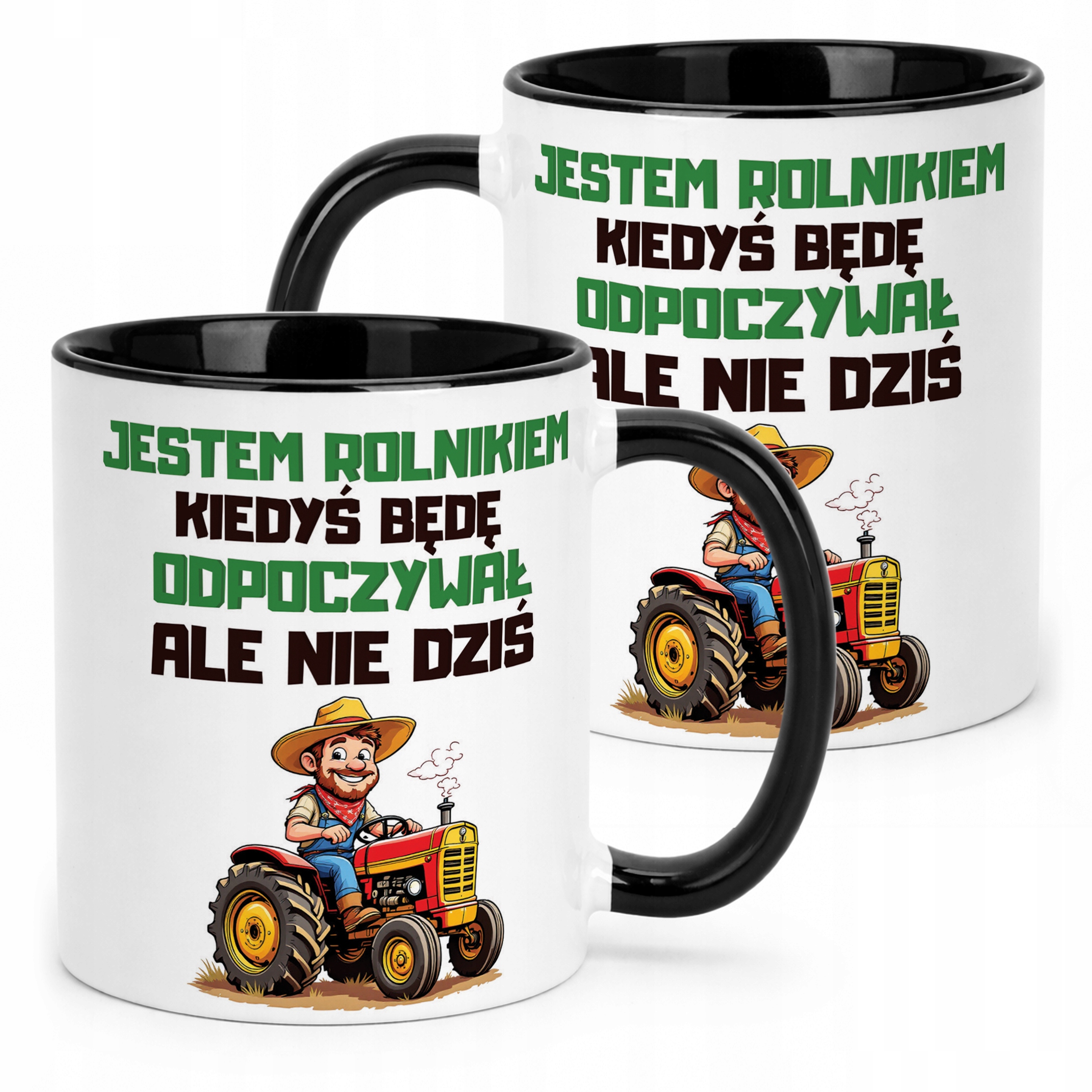 Kubek Czarny Rolnik Dla Rolnika Traktor Zabawny Prezent Upominek