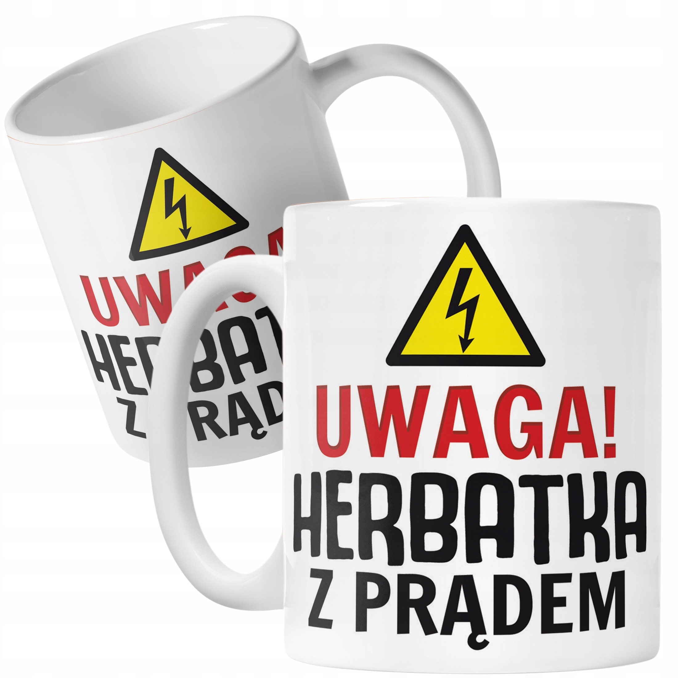 Kubek ceramiczny Uwaga Herbata Z Prądem Zabawny Prezent Upominek