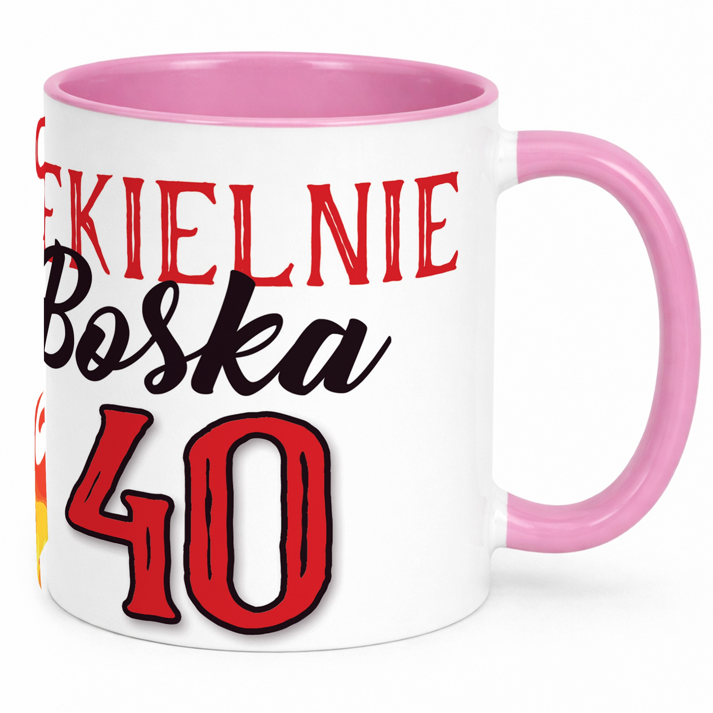 Kubek Różowy Piekielnie Boska 40 Dla Kobiety Urodziny Prezent