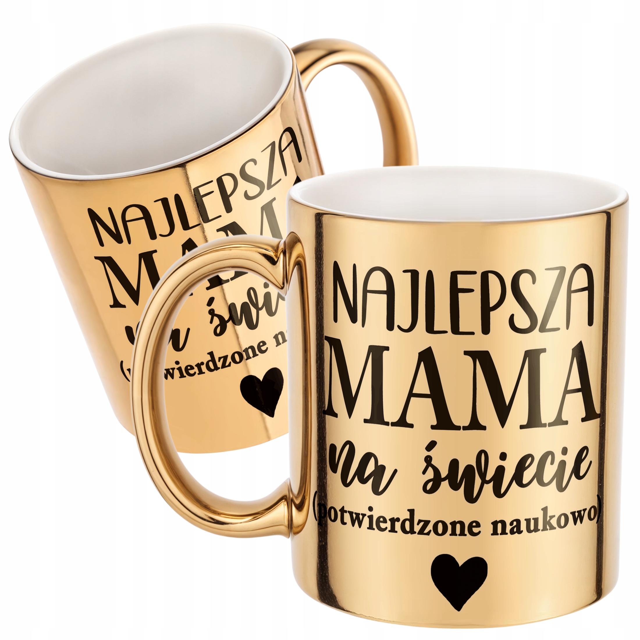 Złoty Kubek ceramiczny Dzień Matki Dla Mamy Najlepsza Mama na Świecie