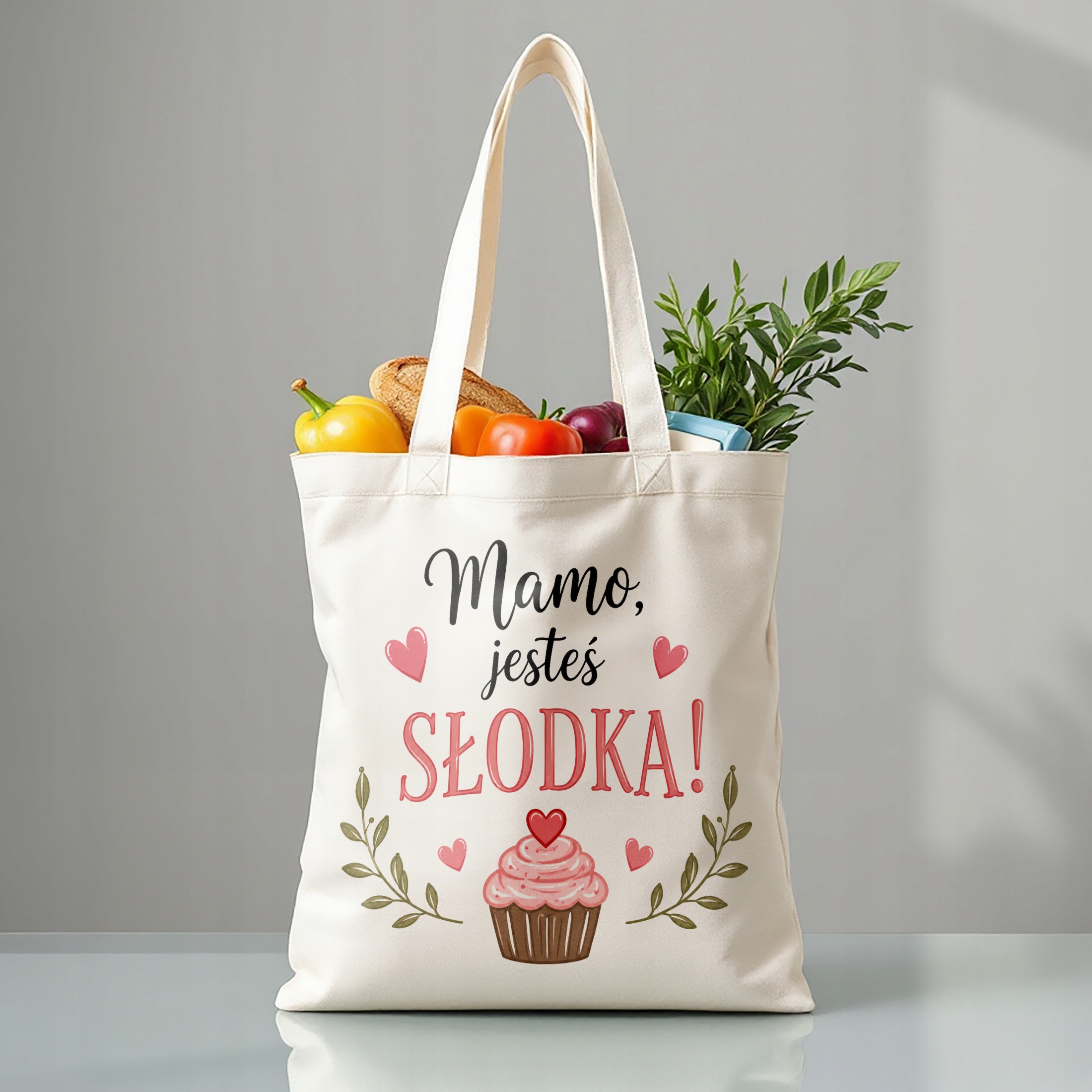 Torba bawełniana premium prezent dla mamy na Dzień Matki naturalna torba