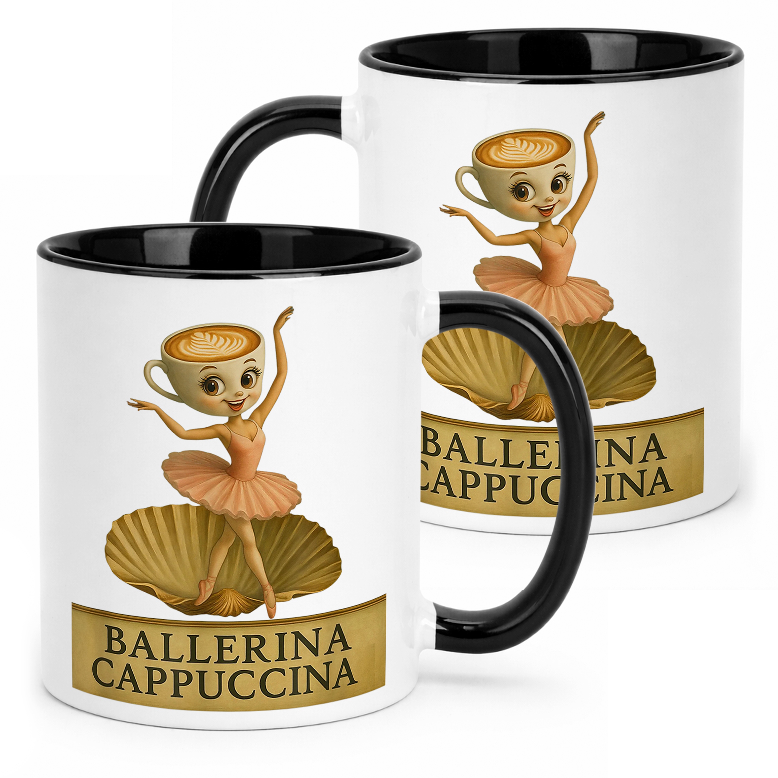 Kubek Czarny Ballerina Cappuccina viral tiktok mem