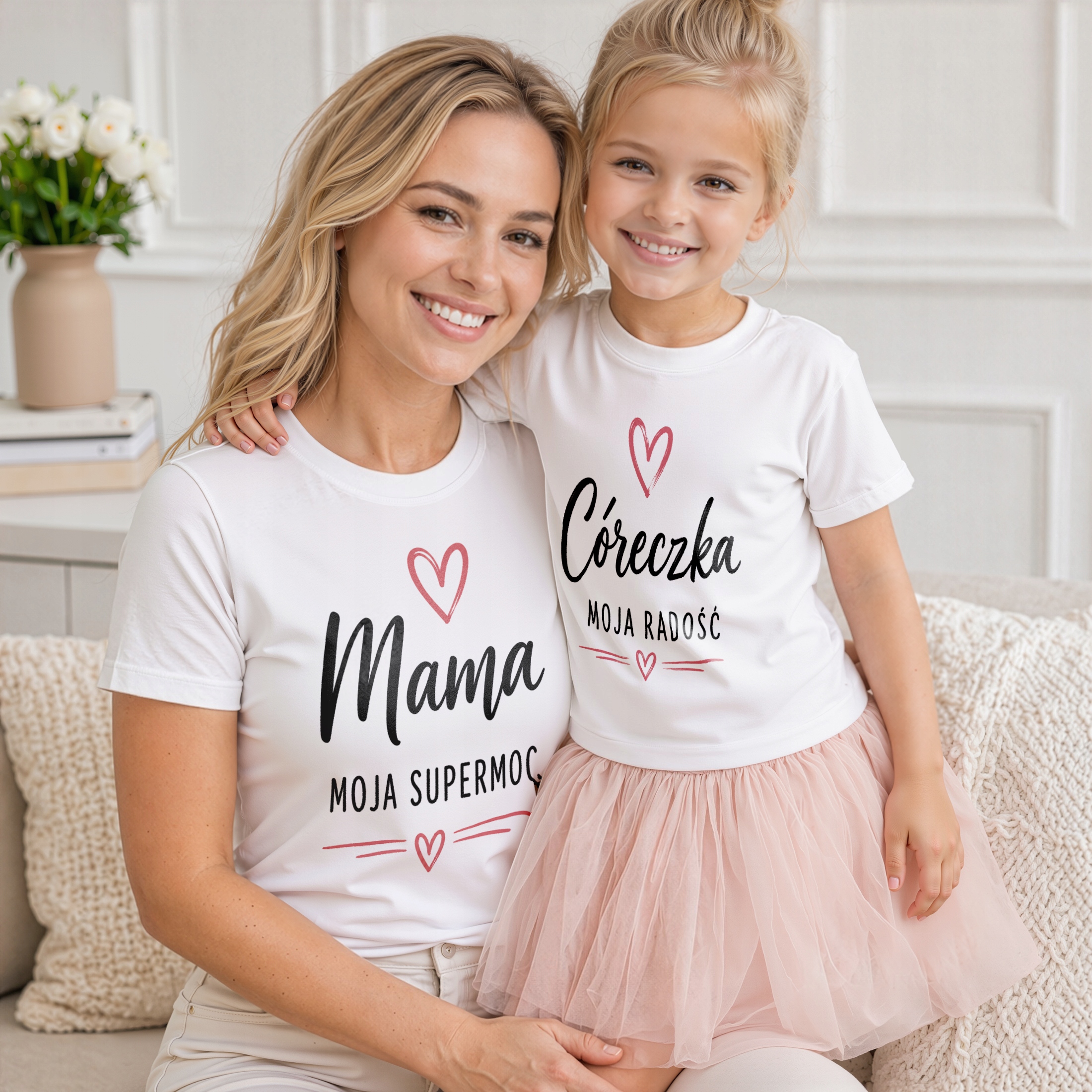 Zestaw koszulek mama córka prezent na Dzień Matki komplet rodzinny hit