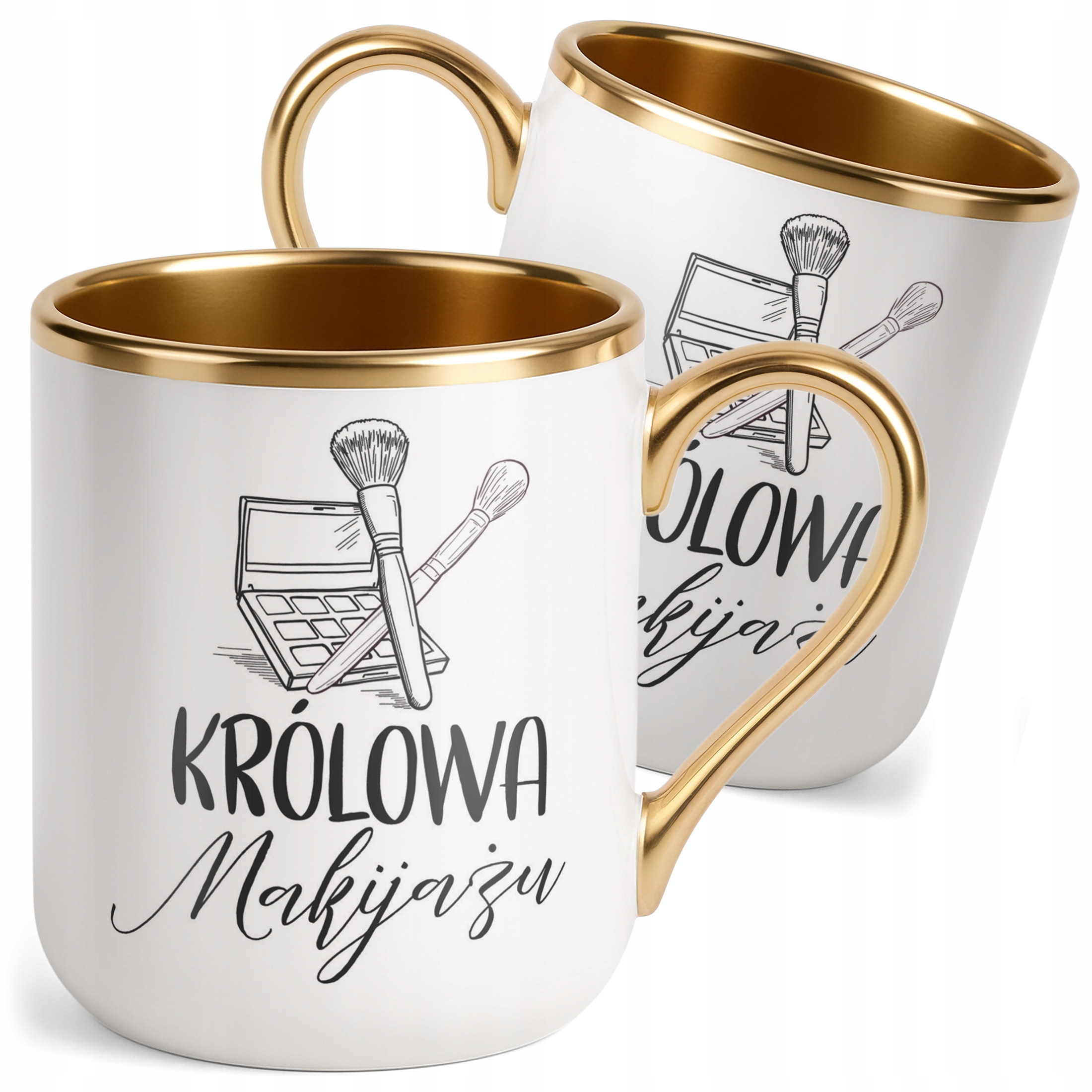 Kubek Premium Złoty Królowa Makijażu Dla Makijażystki Prezent Upominek