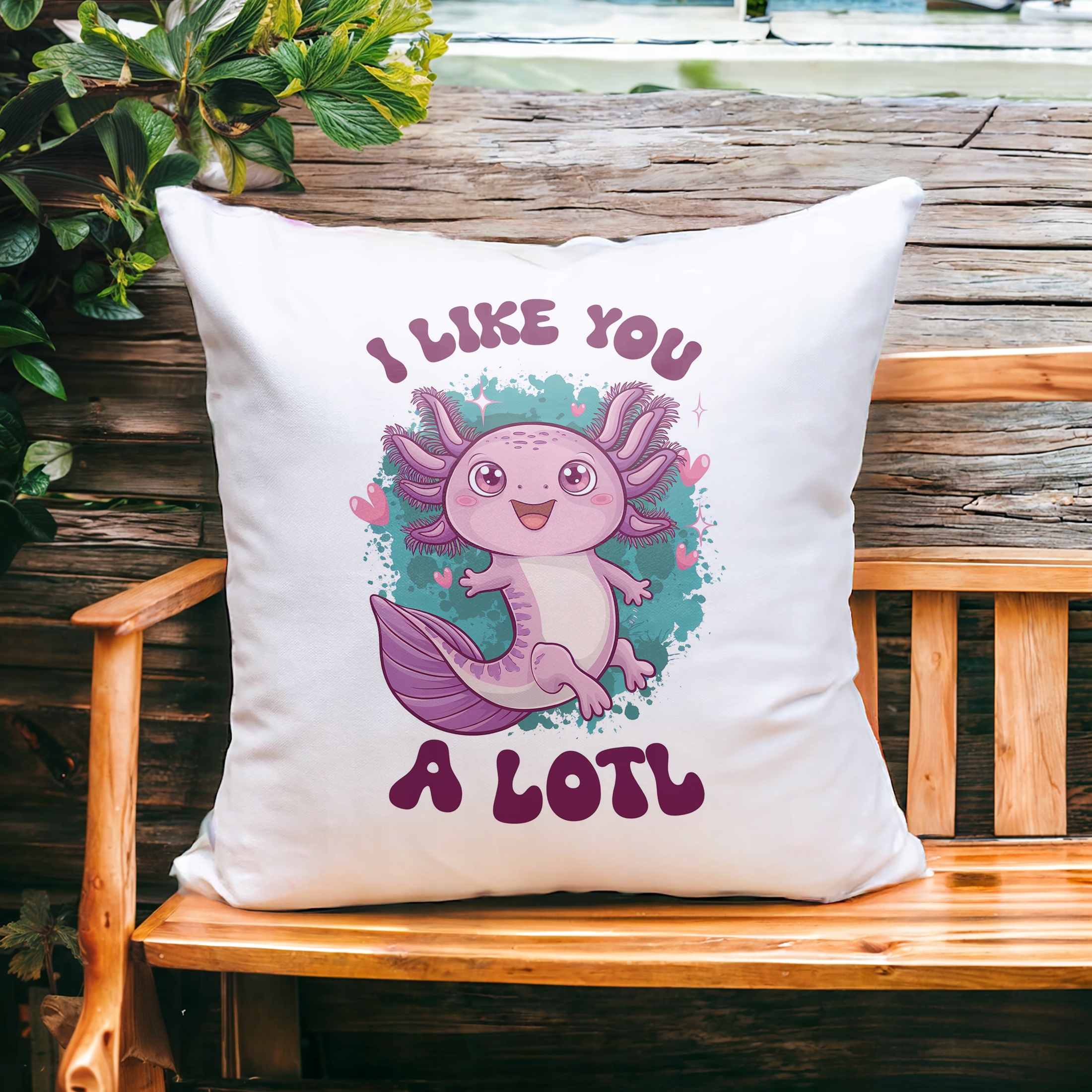 Jasiek 40×40 cm różowy pyszczek Aksolotl Axolotl Różowy Zwierzak Viral OK