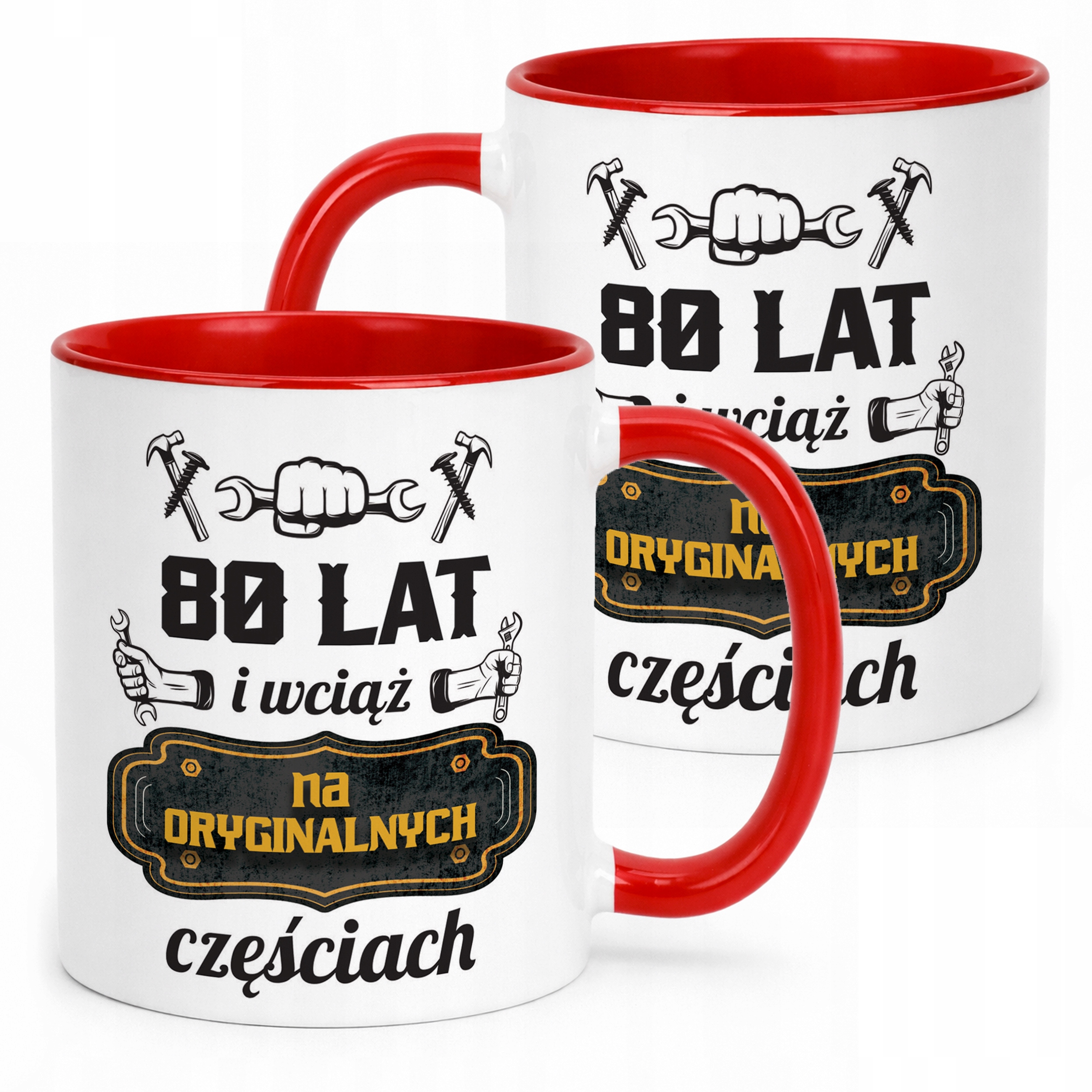 Kubek Czerwony Na Oryginalnych Urodziny 80 Prezent Upominek