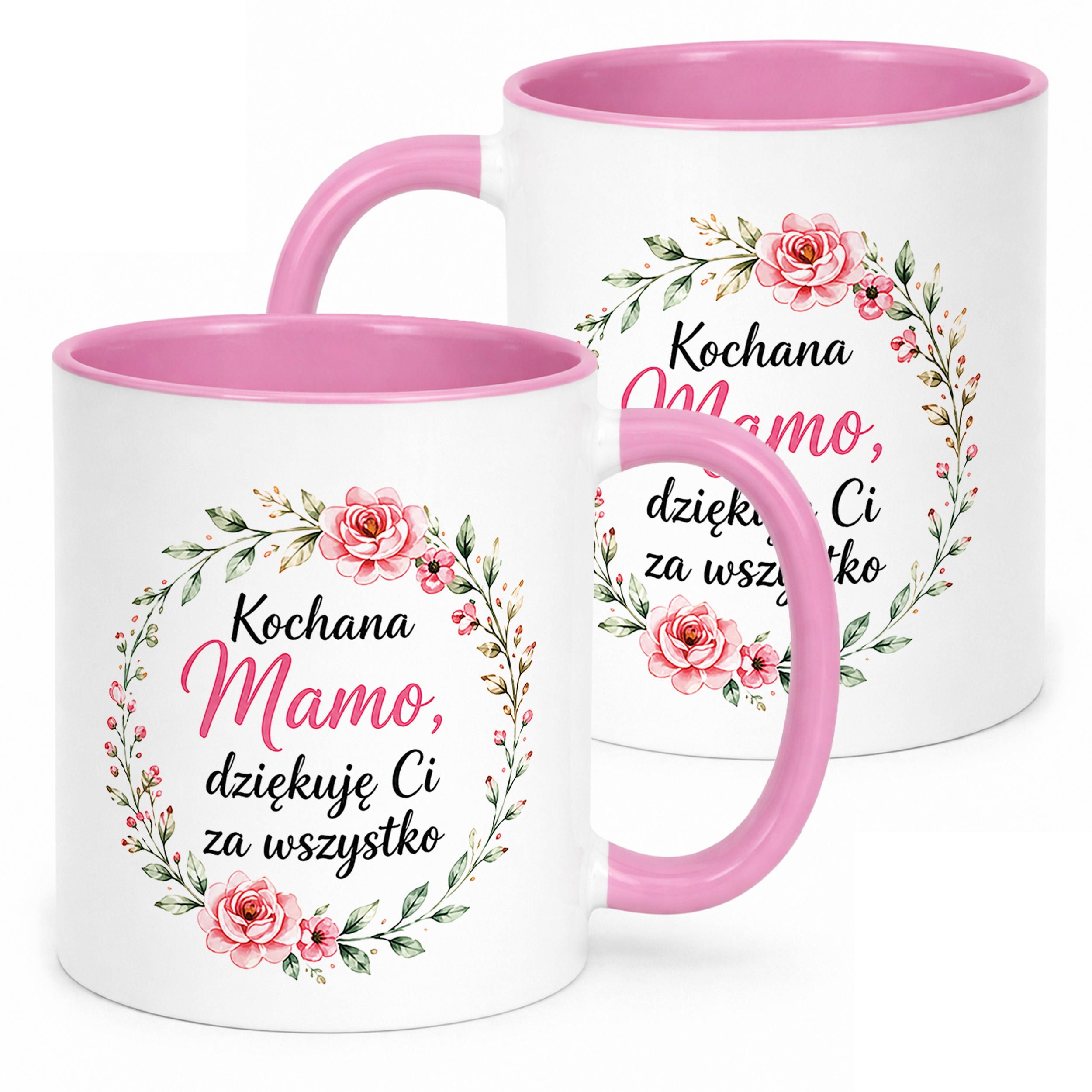 Kubek różowy prezent dla mamy na Dzień Matki upominek dla mamy prezent
