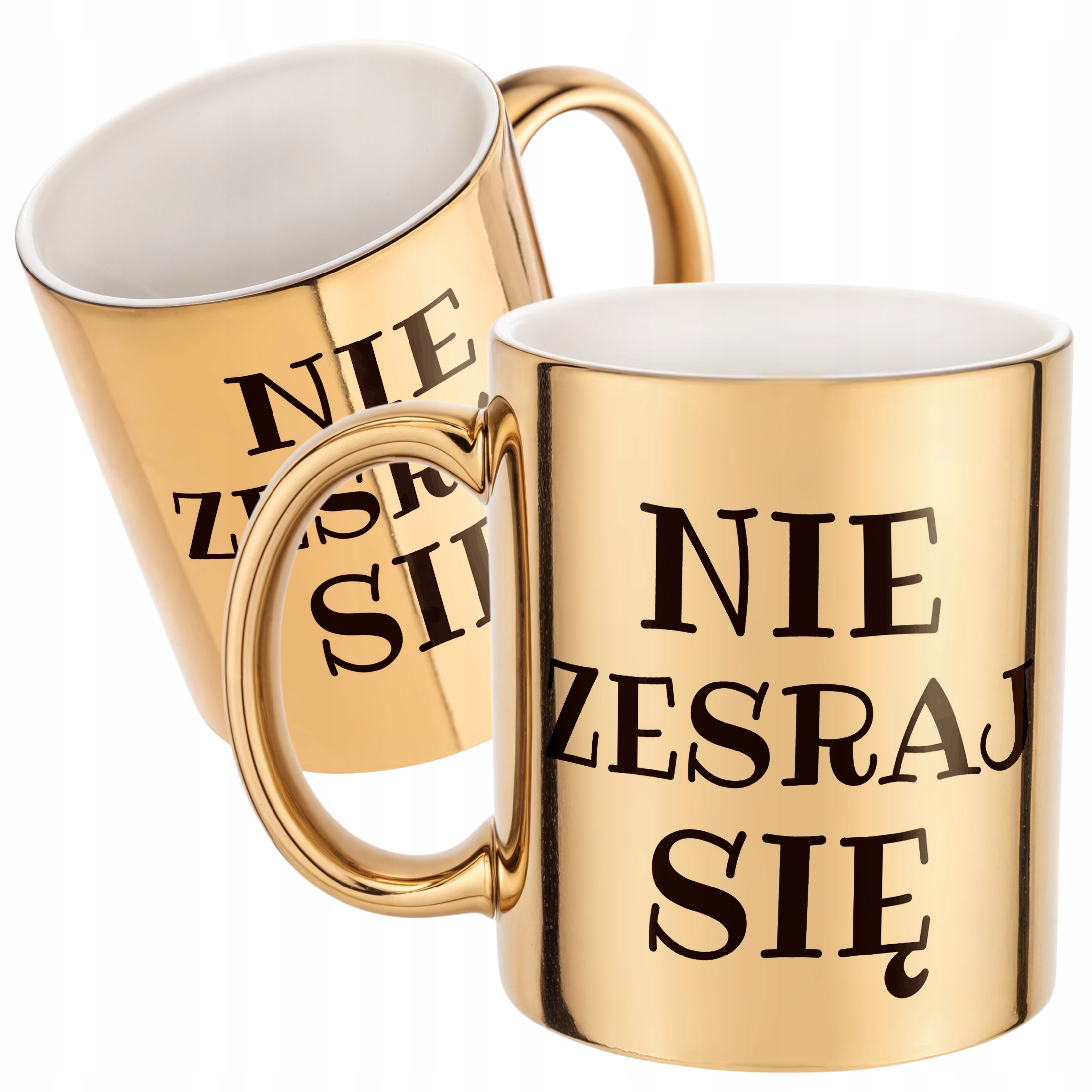 Złoty Kubek Nie Zesraj Się Śmieszny Zabawny Prezent
