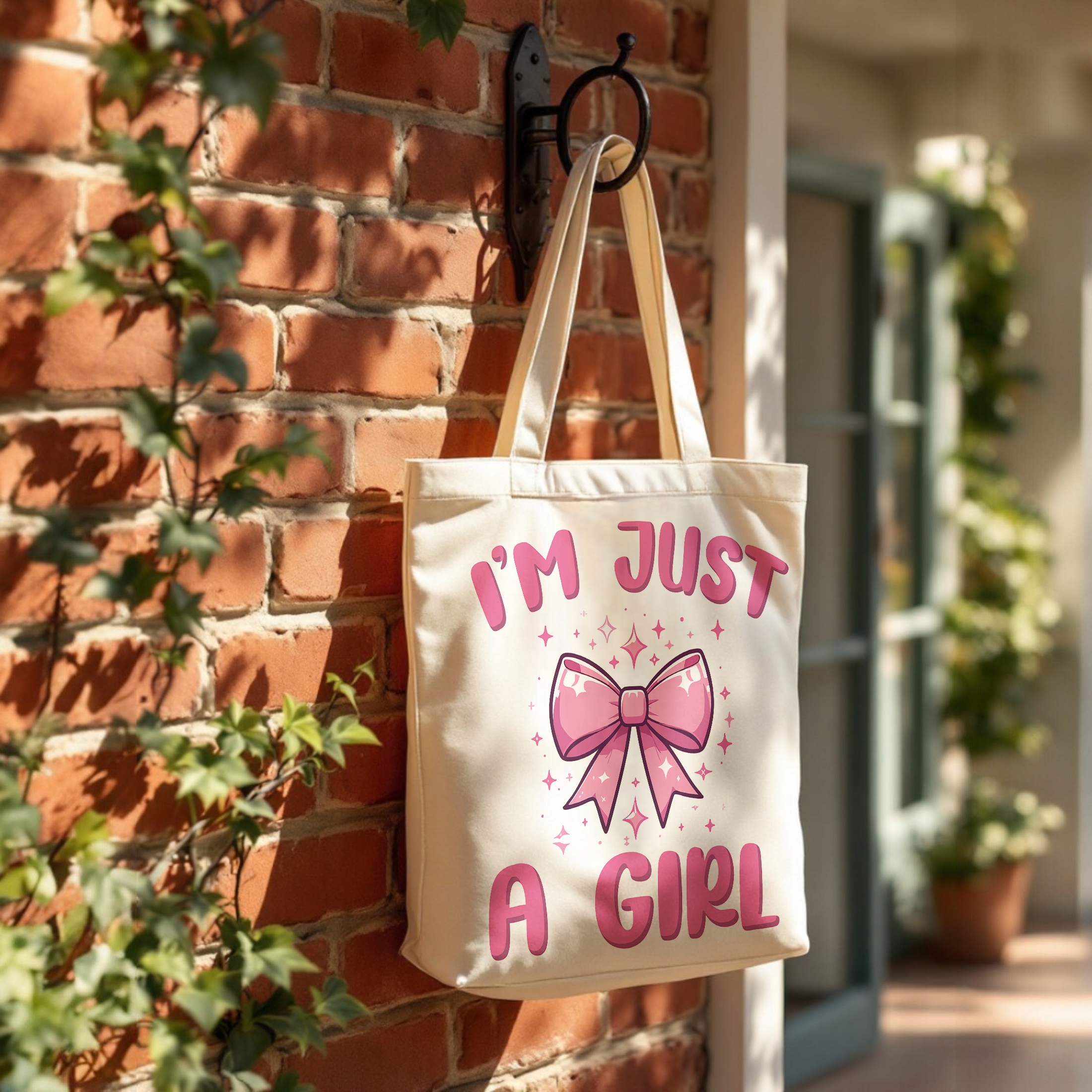 Torba bawełniana premium I’m Just A Girl Mem Zabawny Prezent