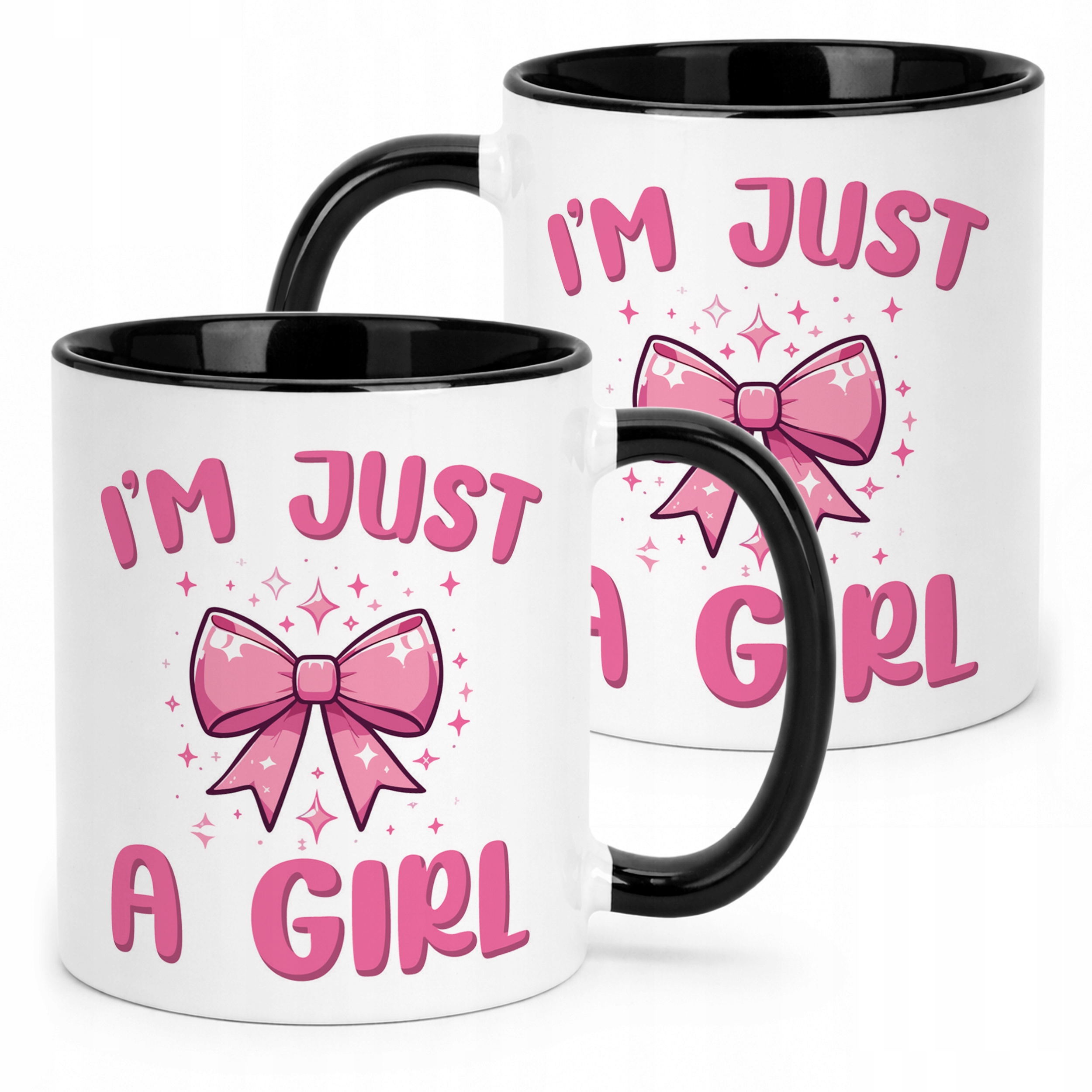 Kubek Czarny I’M JUST A GIRL Śmieszny Zabawny Prezent