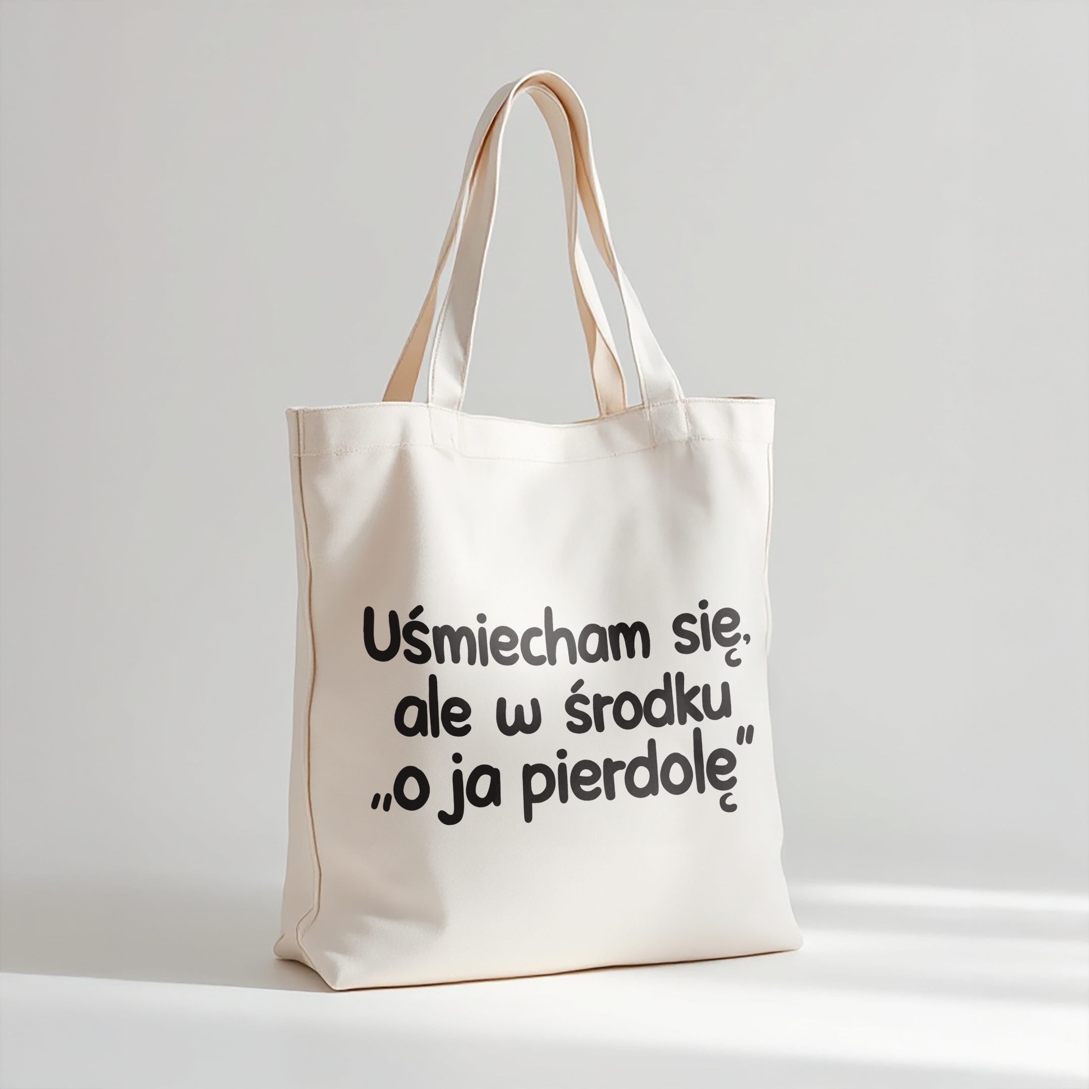 Torba bawełniana premium Uśmiecham Się Ale W Środku Zabawny Prezent