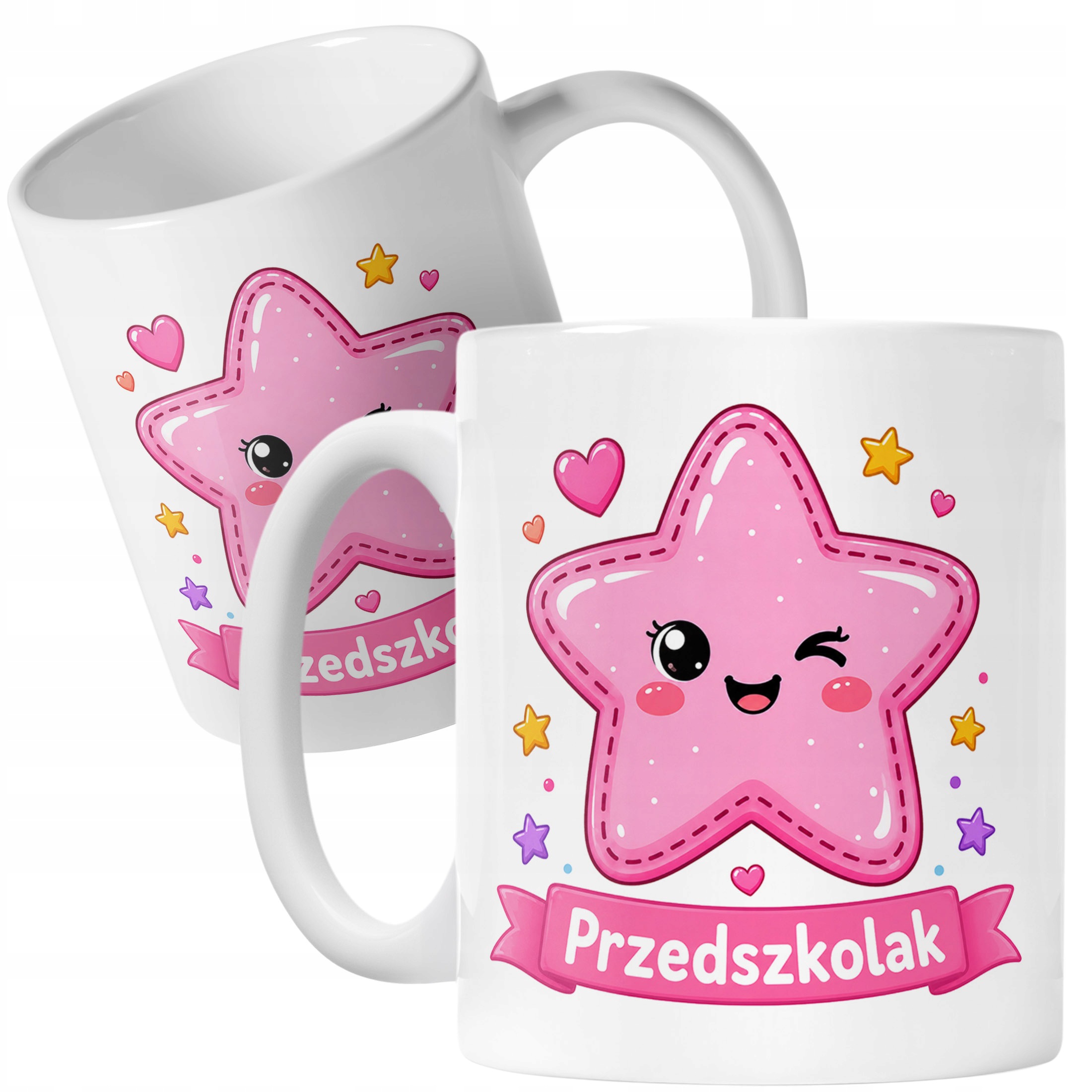 Biały Kubek z nadrukiem Przedszkolak Szkoła Dla Dzieci Prezent