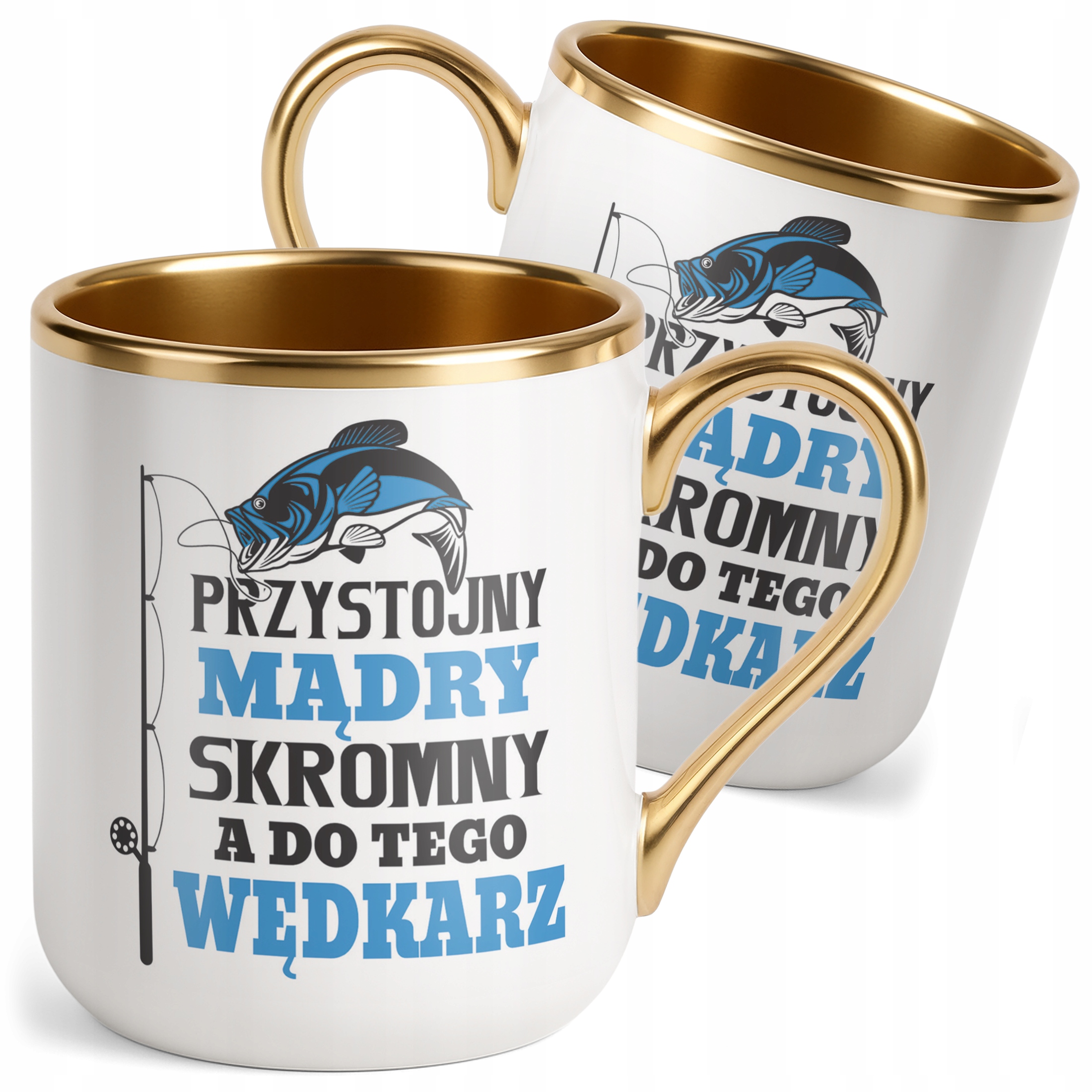 Kubek Premium Złoty Dla Wędkarza Wędkowanie Ryby Zabawny Prezent