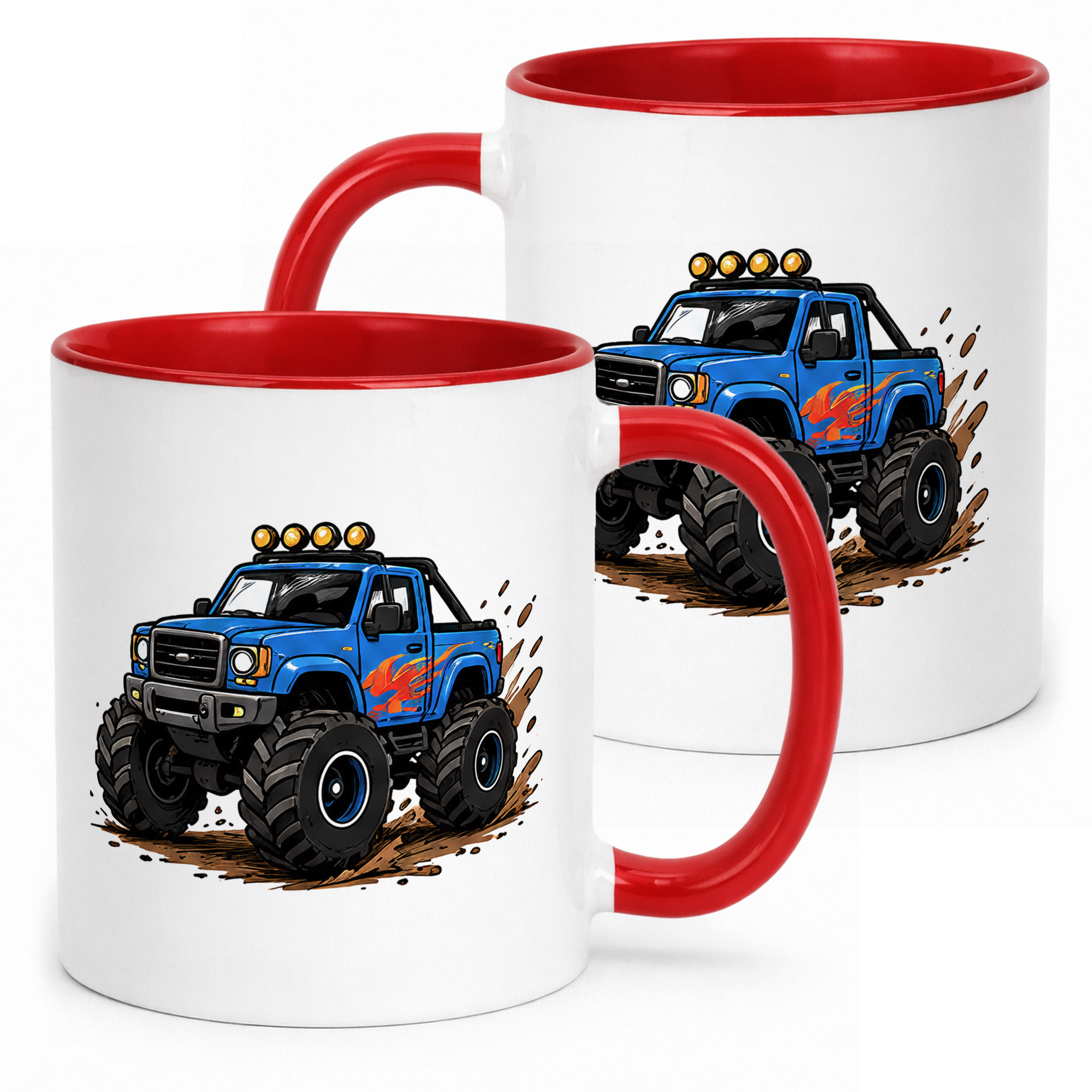 Kubek Czerwony z nadrukiem Monster Truck Dla Dzieci Prezent Upominek
