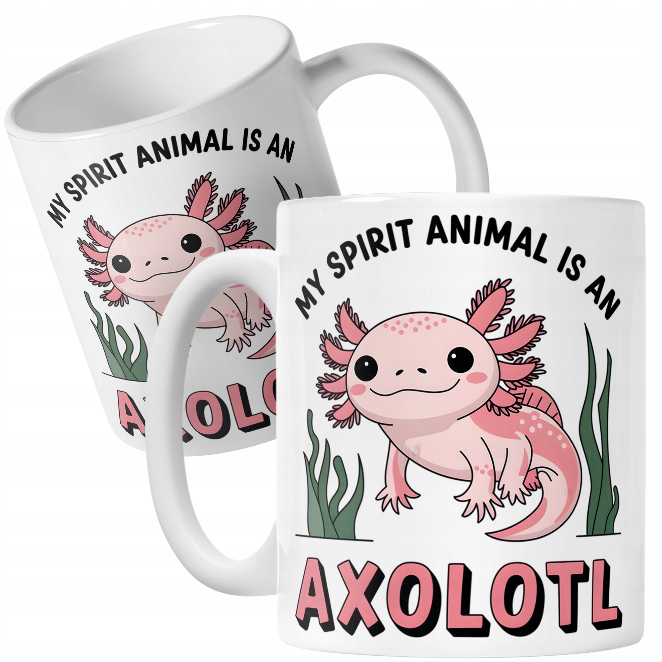Kubek ceramiczny dla dziecka Aksolotl Axolotl Różowy Zwierzak Viral Trend
