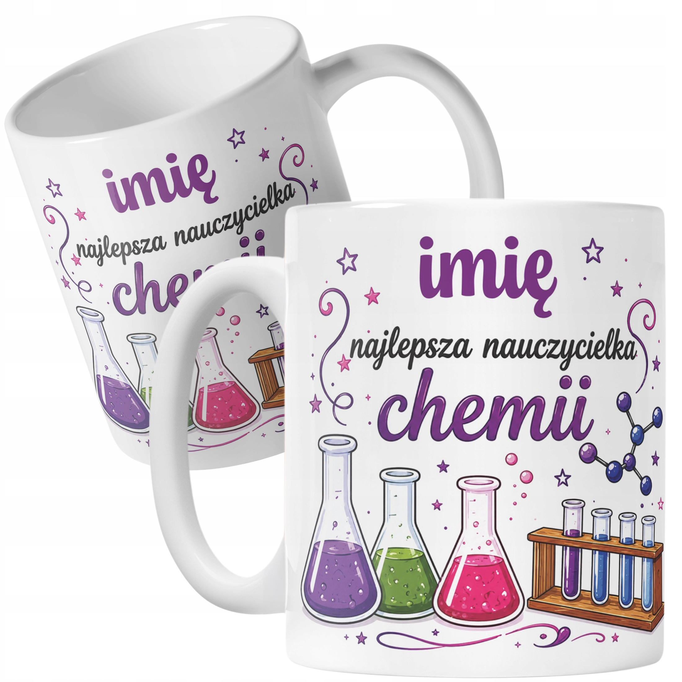 Kubek z Imieniem Dzień Nauczyciela Zakończenie Roku Chemia Prezent