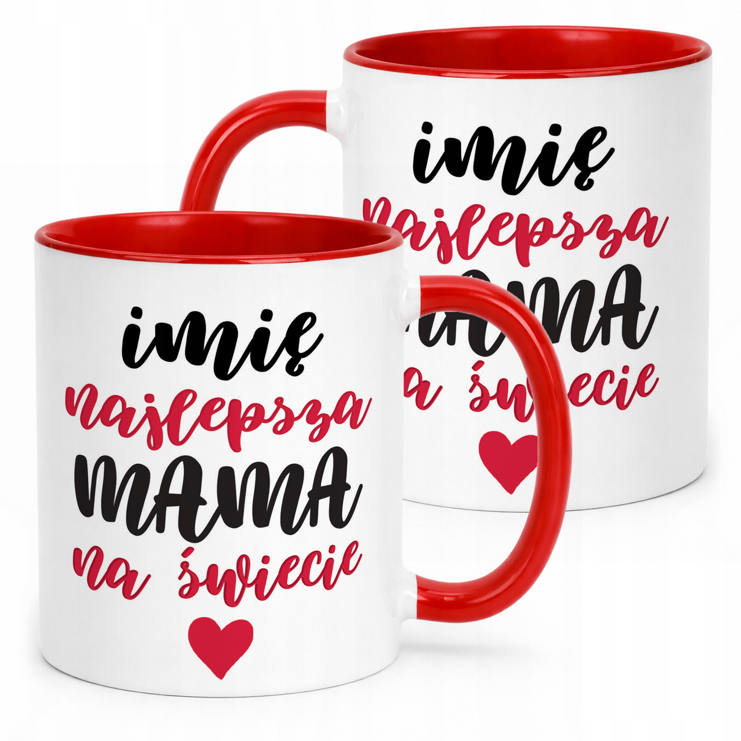 Kubek Czerwony Personalizowany Dzień Matki Dla Mamy Prezent Upominek