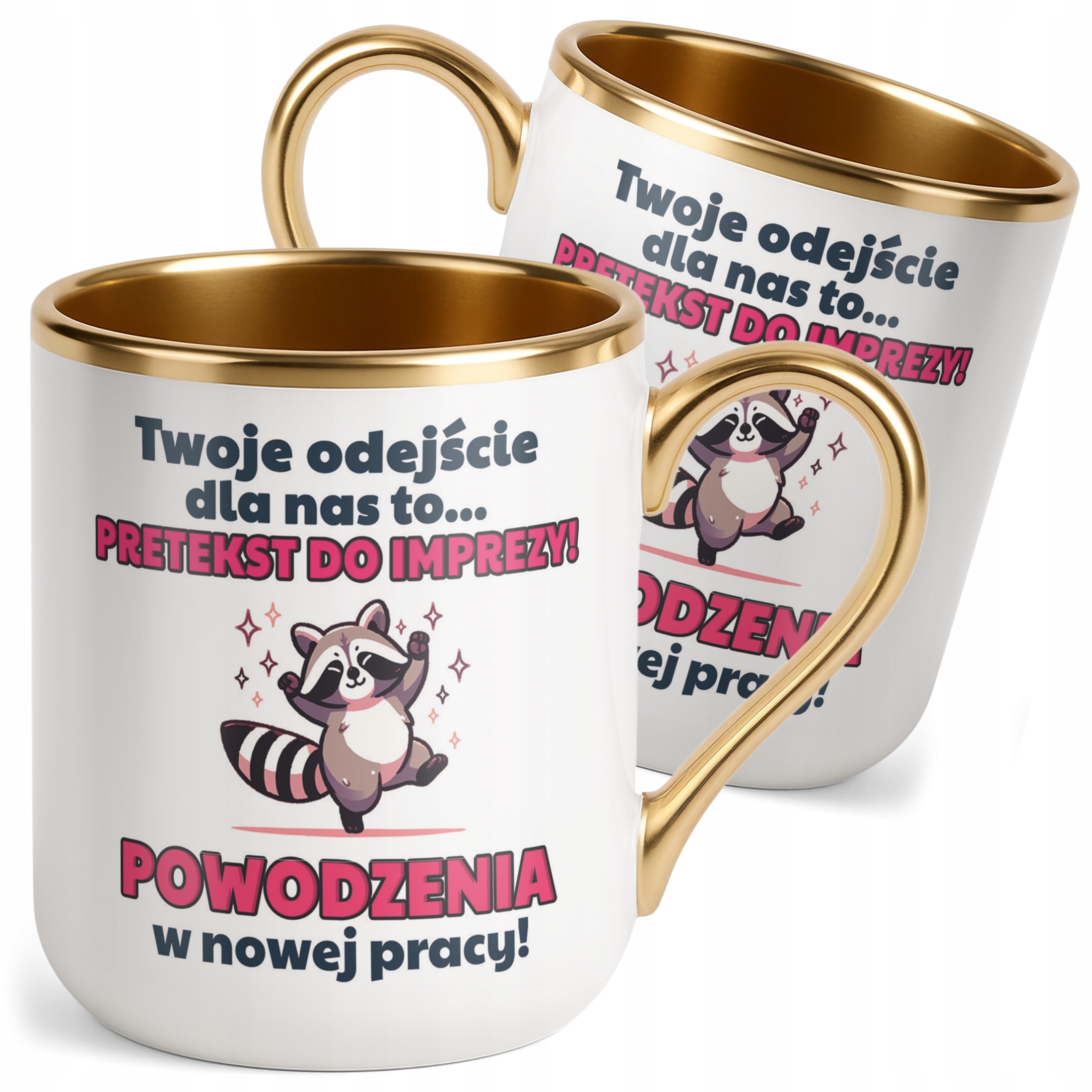 Kubek Premium Złoty Pożeganie Odejście z Pracy Prezent Upominek