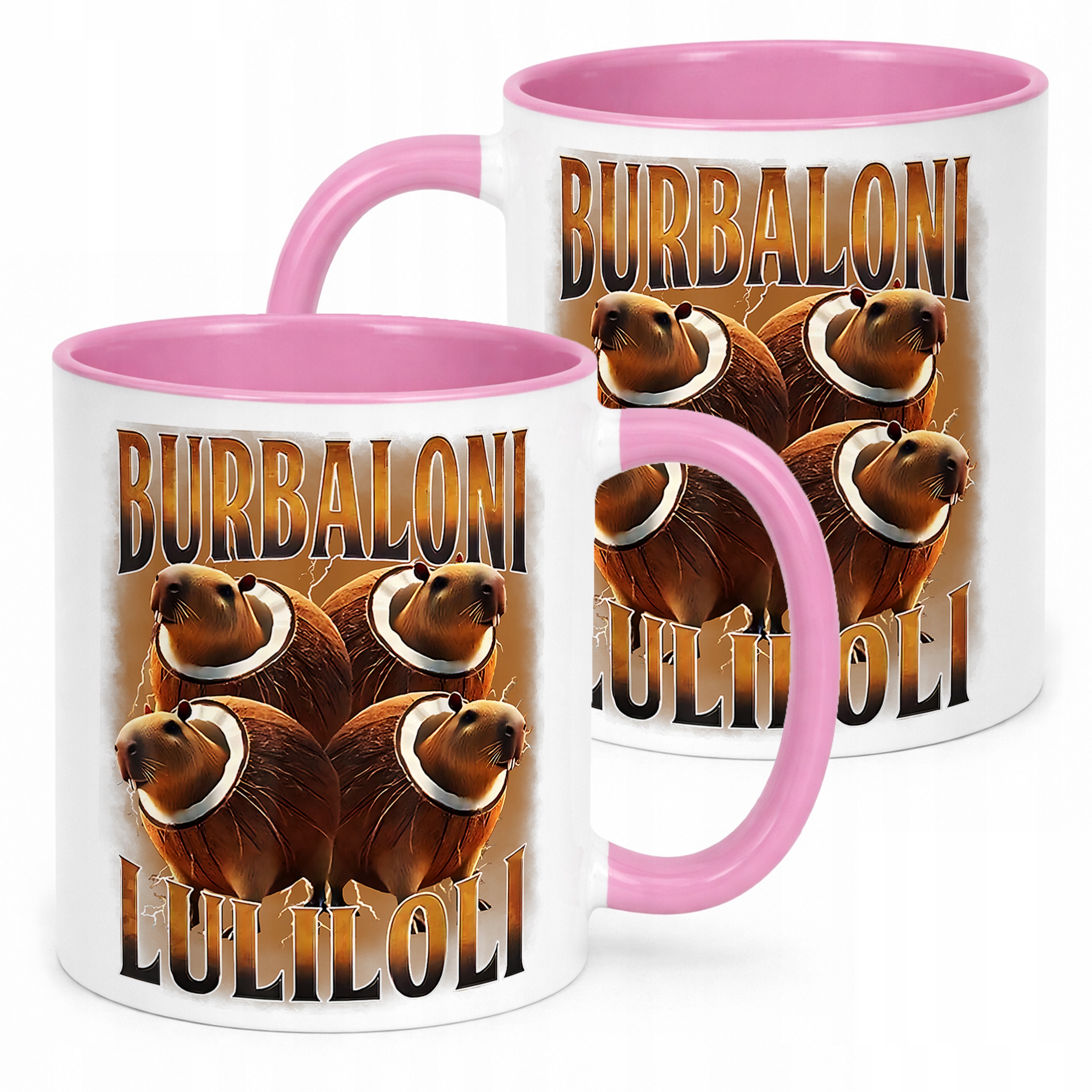 Kubek Różowy Burbaloni Lulioli viral tiktok brainrot mem