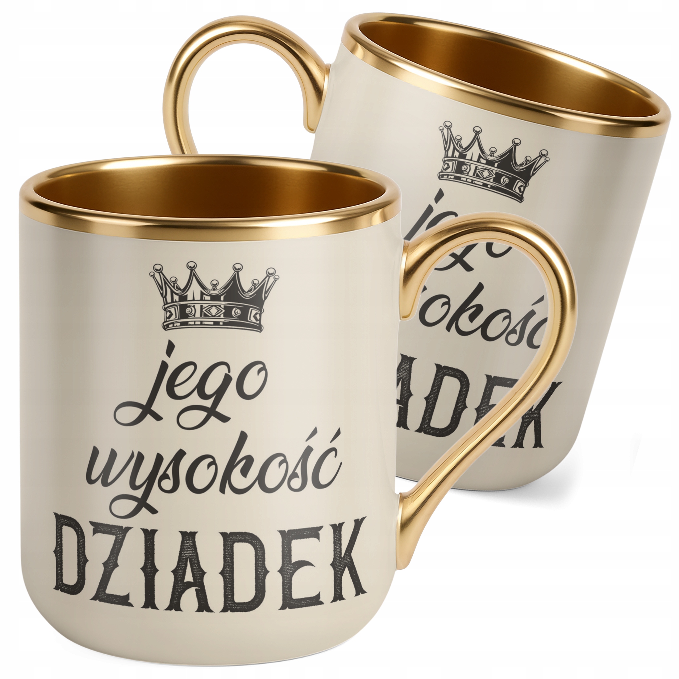 Kubek Premium Złoty Ecru Dzień Dziadka Dla Dziadka Prezent Upominek
