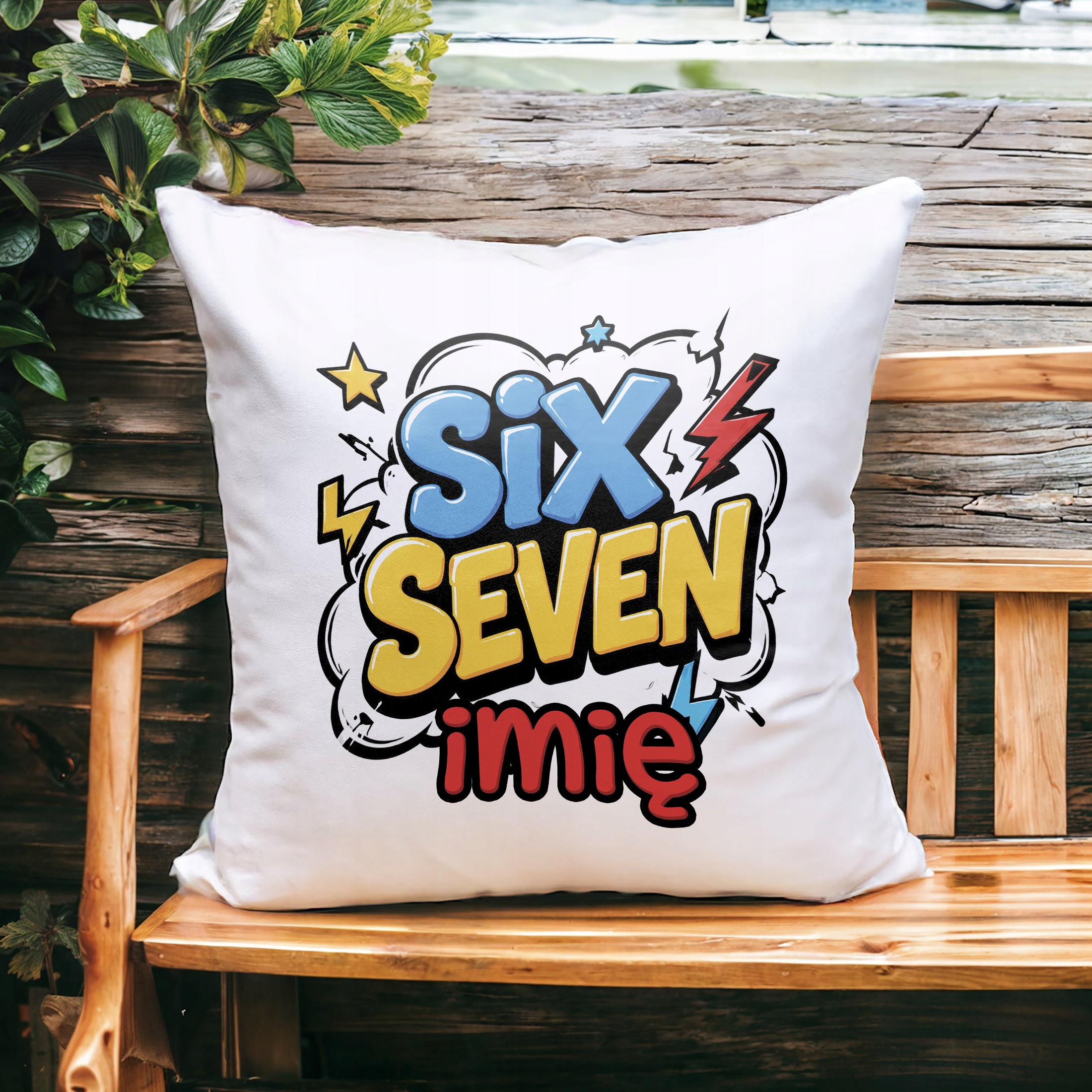 Zestaw Personalizowany Kubek Czarny Poduszka 67 Six Seven Prezent