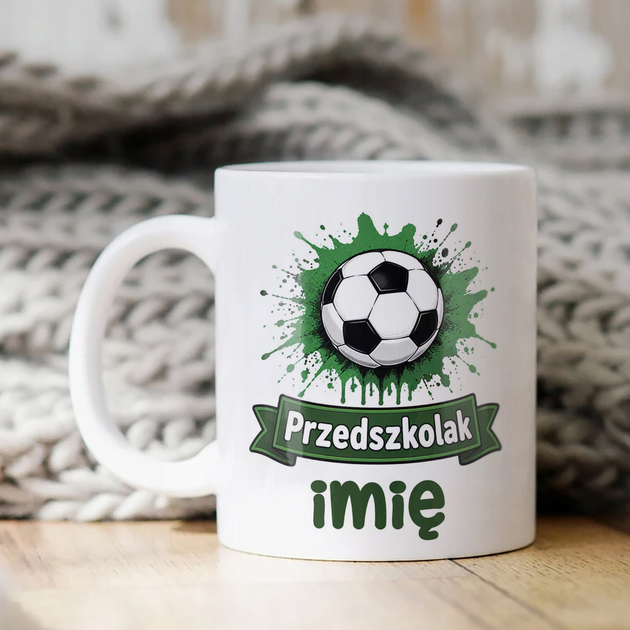Biały Kubek z nadrukiem personalizowany Przedszkolak Szkoła Dla Dzieci