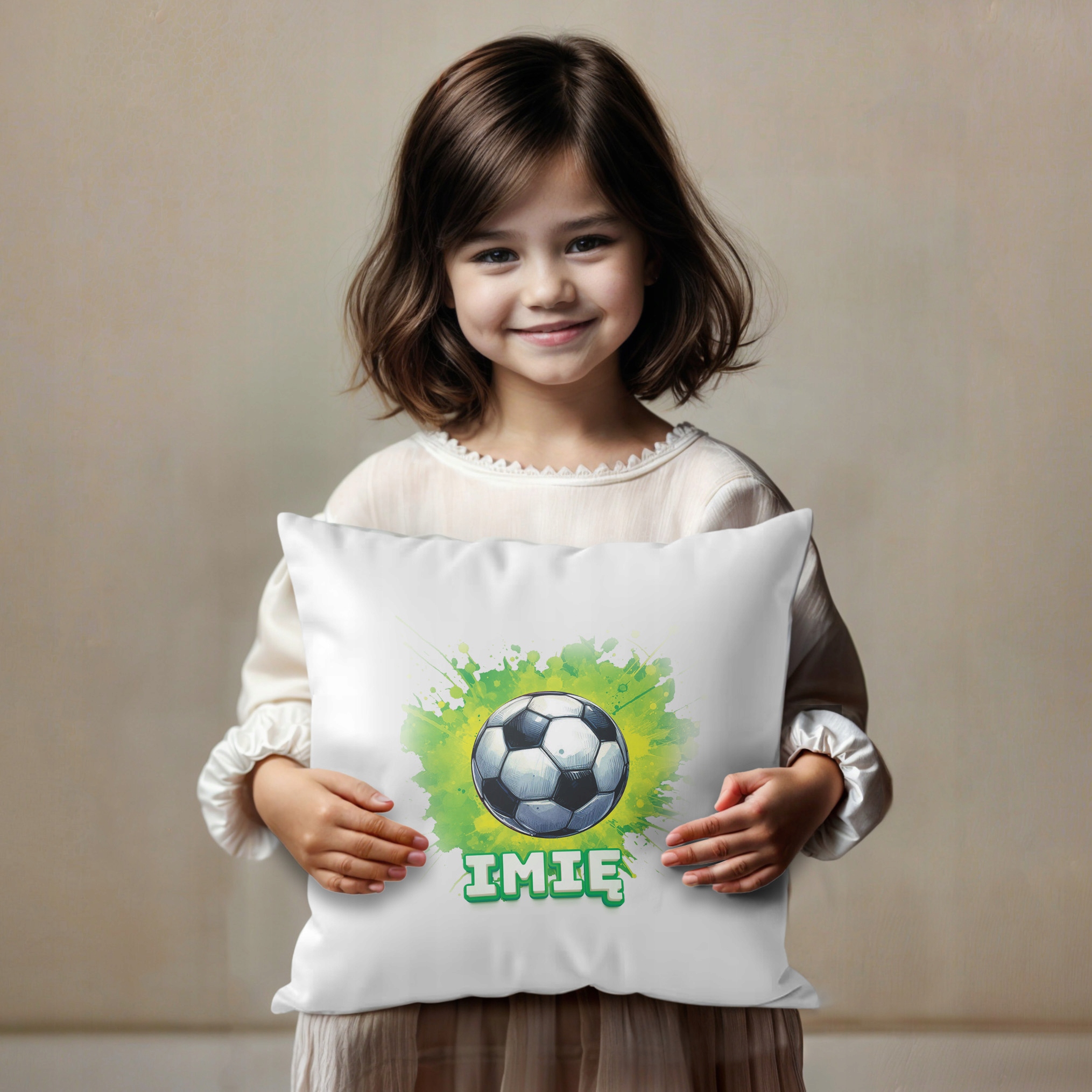 Poduszka 38×38 cm z Imieniem dla Piłkarza Piłka Nożna Football