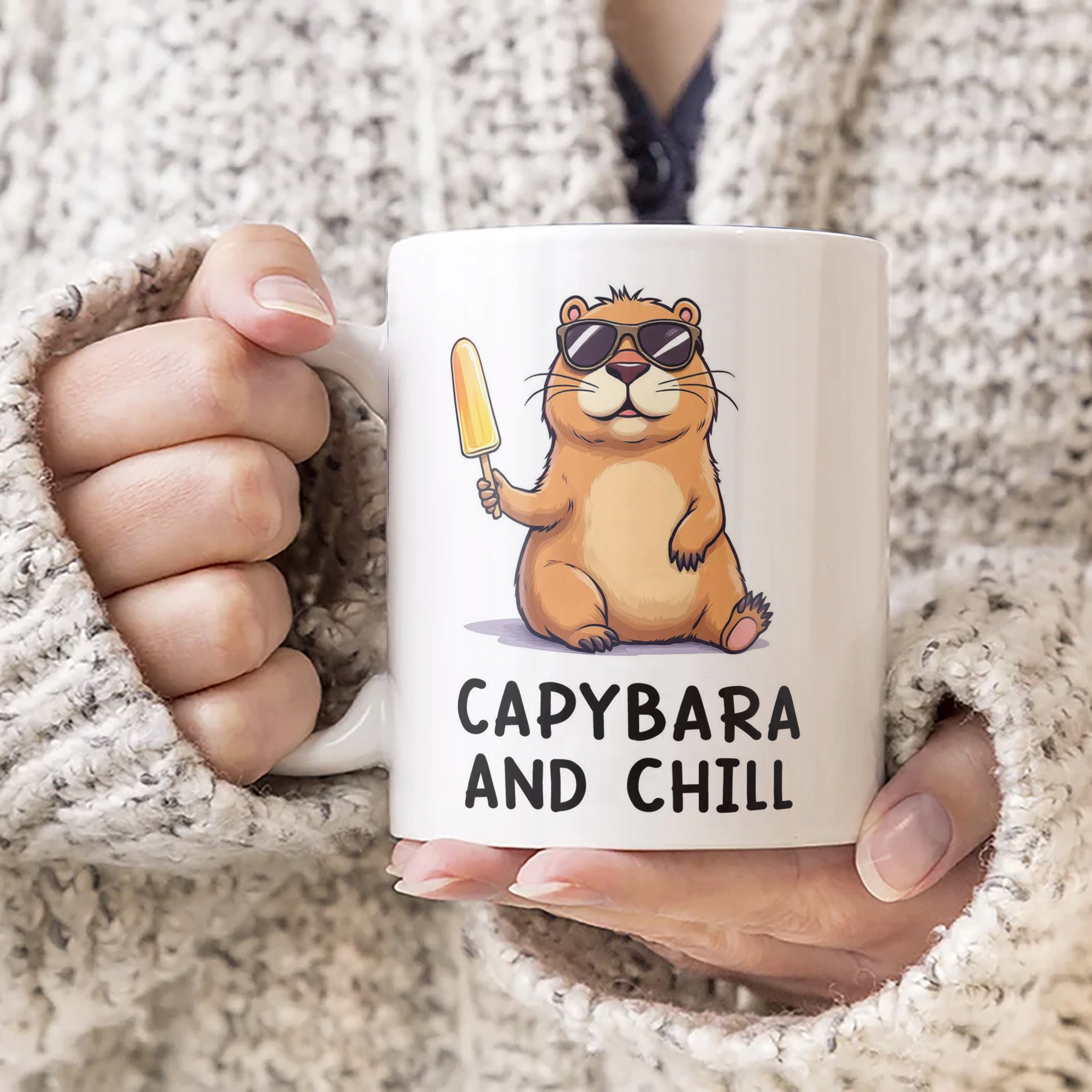Kubek ceramiczny Kapibara Capybara Zwierzak Słodki Dla Dzieci Prezent