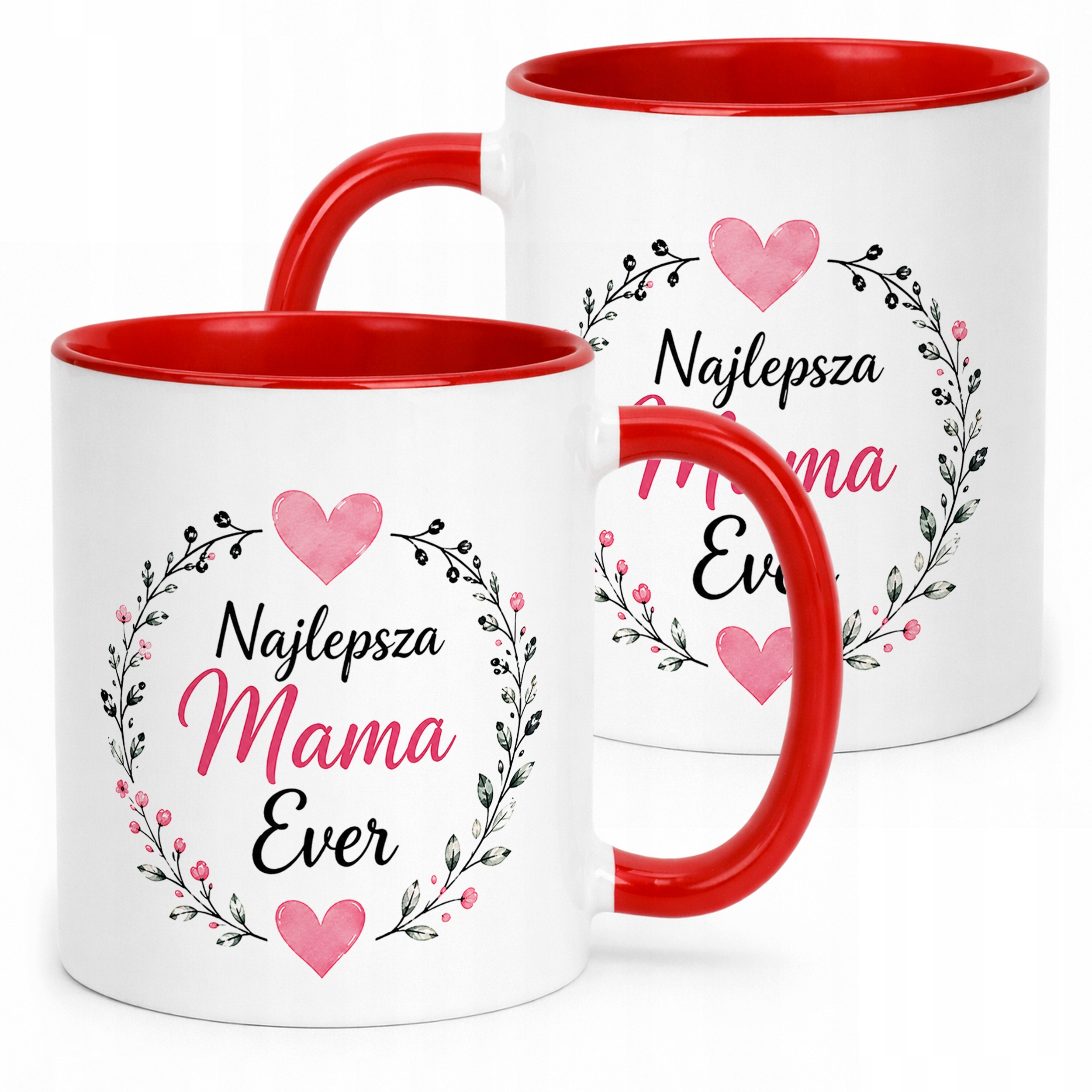 Prezent na Dzień Matki kubek czerwony dla mamy piękny upominek dla mamy