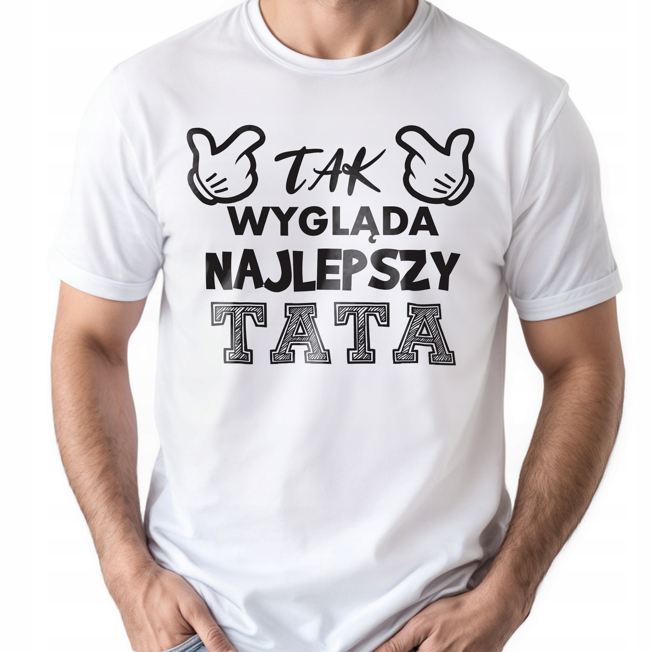 Koszulka biała męska Dzień Ojca Dla Taty Prezent