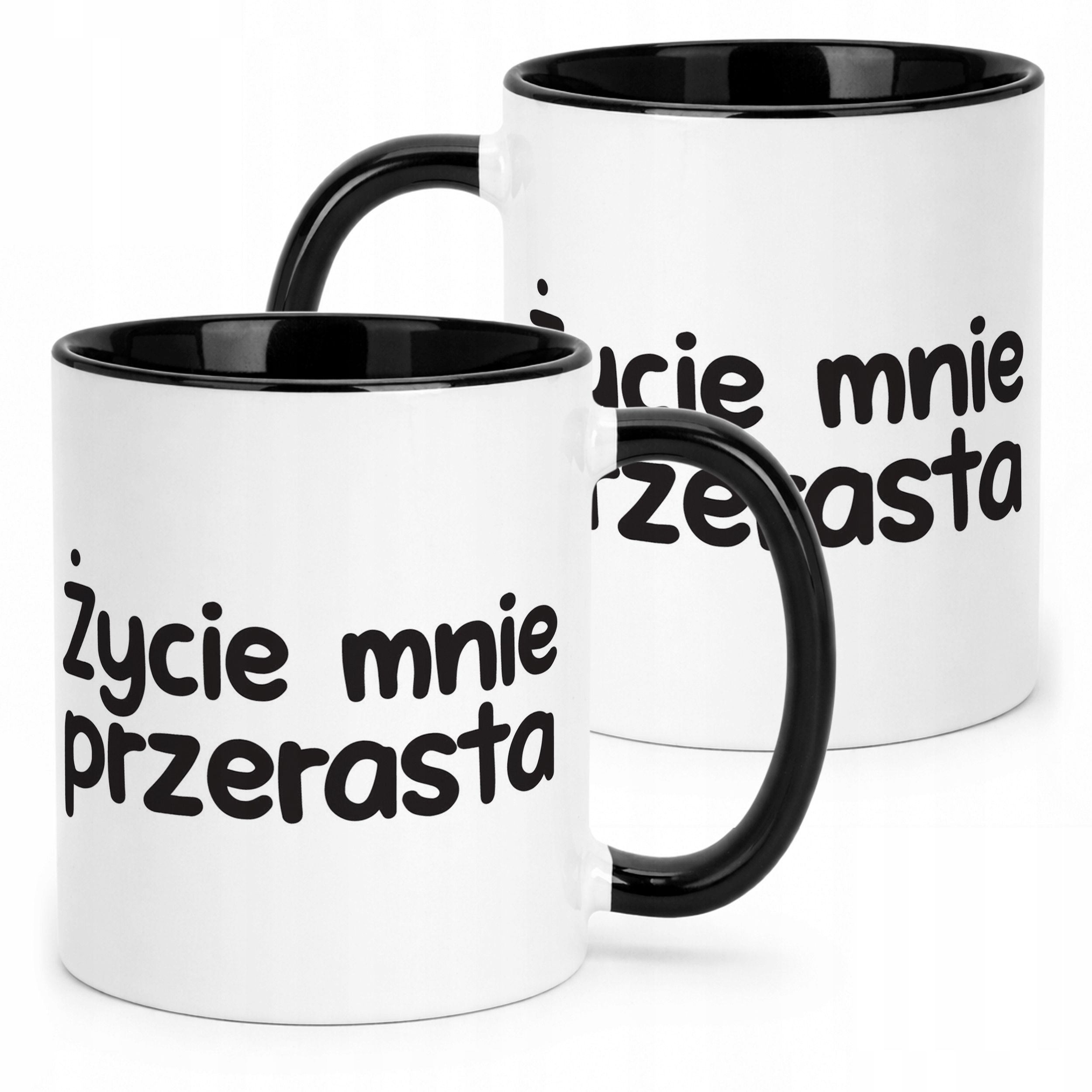 Kubek Czarny Życie Mnie Przerasta Śmieszny Zabawny Prezent