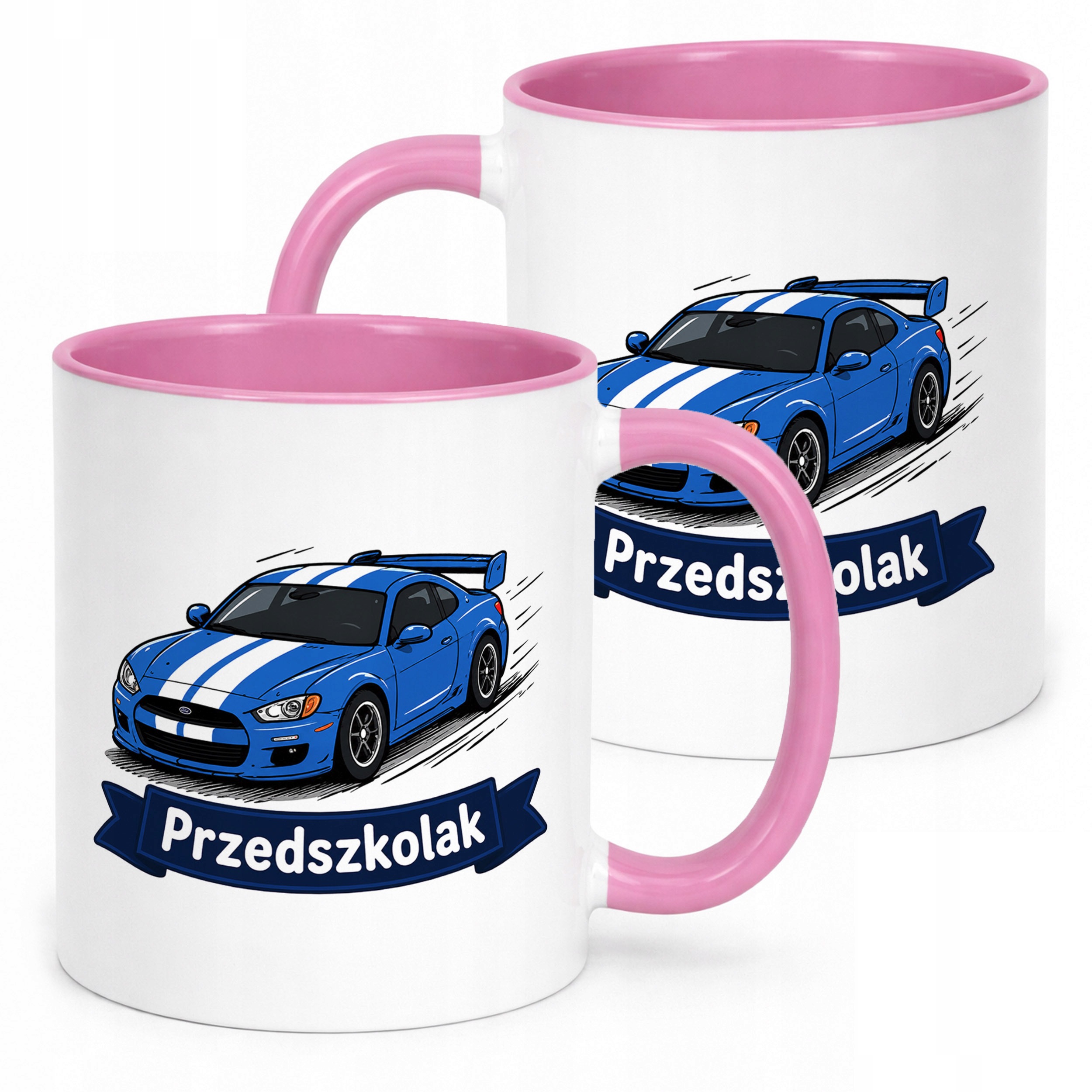 Kubek Różowy z nadrukiem Przedszkolak Szkoła Dla Dzieci Prezent