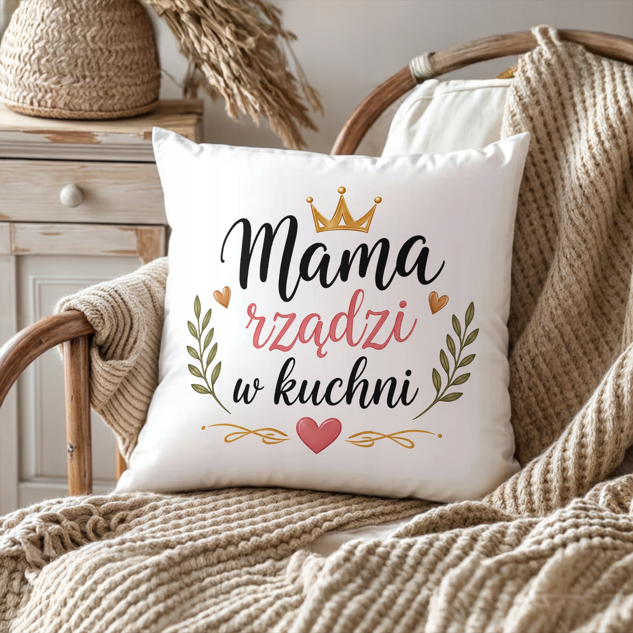 Poduszka 38x38cm dla mamy prezent na Dzień Matki uroczy upominek dla mamy