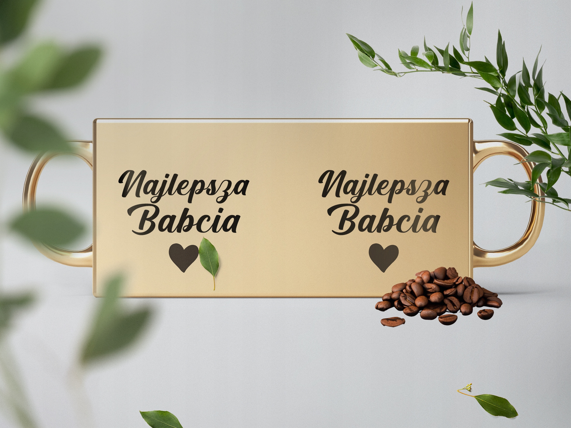 Kubek ceramiczny Złoty 330 ml Dzień Babci Prezent Upominek Najlepsza Babcia