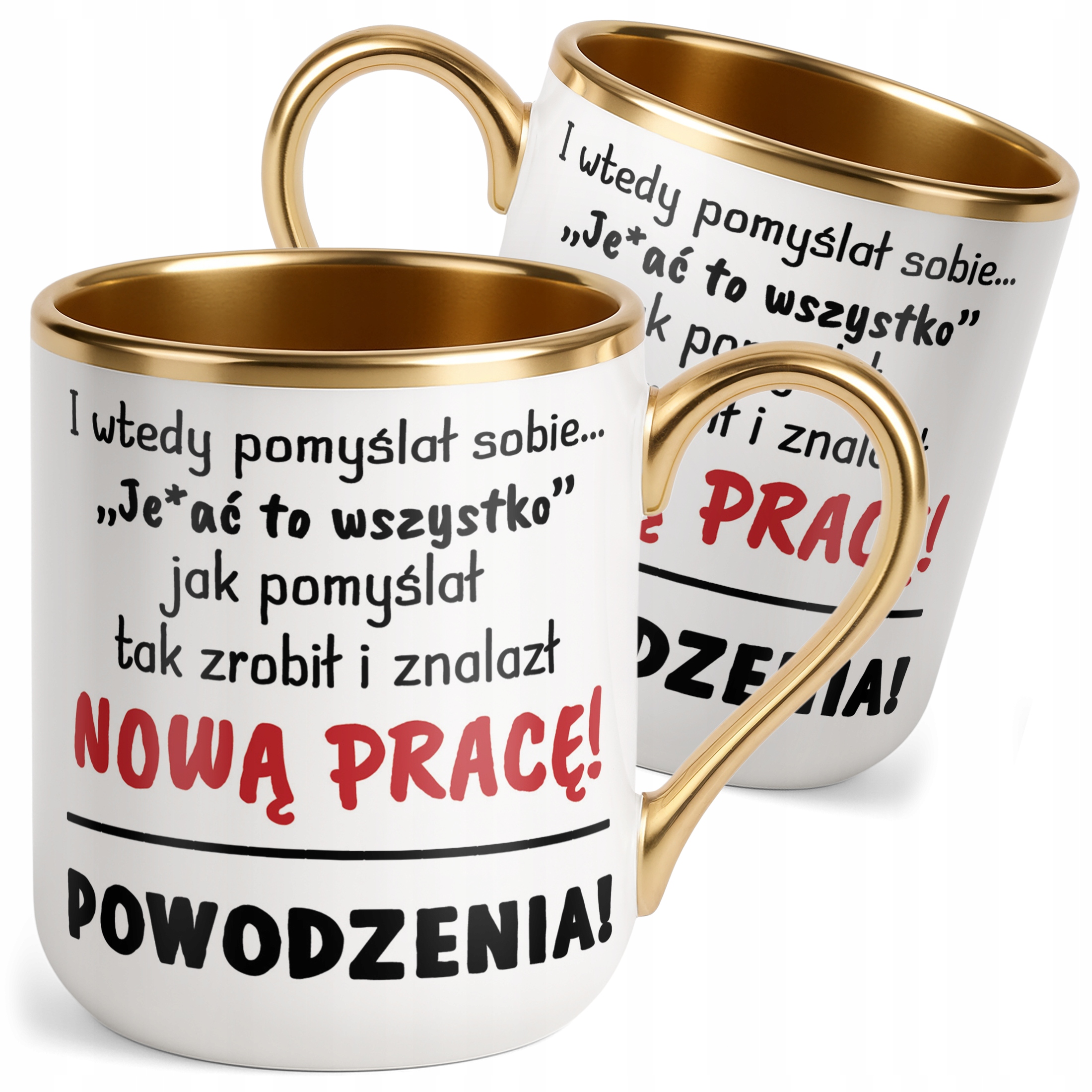Kubek Premium Złoty Na Pożegnanie Odejście z Pracy Zabawny Prezent
