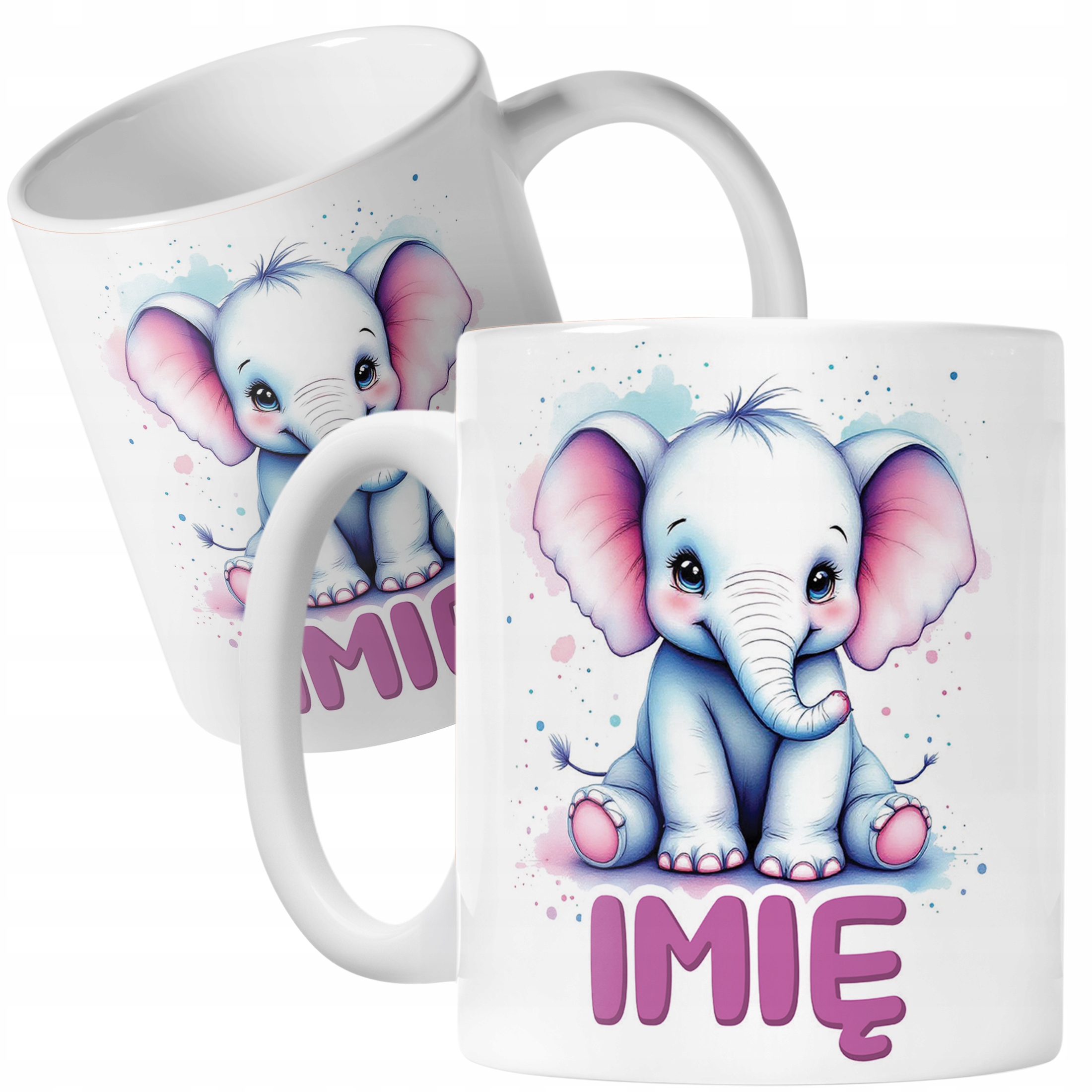 Kubek ceramiczny personalizowany Słoń Słonik Zwierzak Słodki Dla Dzieci