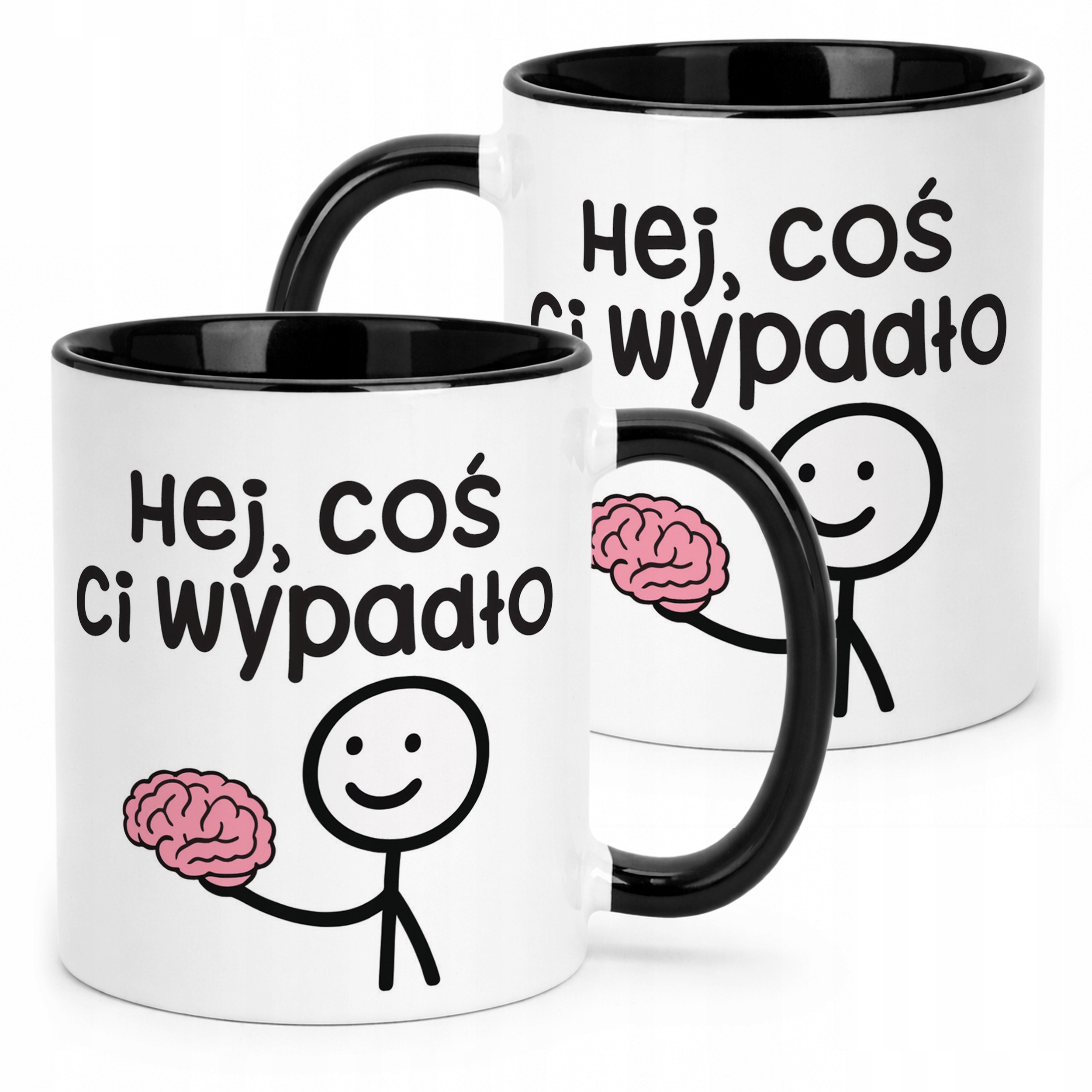 Kubek Czarny Hej Coś Ci Wypadło Śmieszny Zabawny Prezent